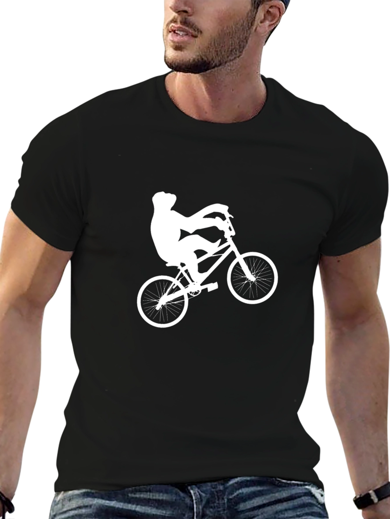BMX Rider Graphic Tee - Black Cotton T-Shirt