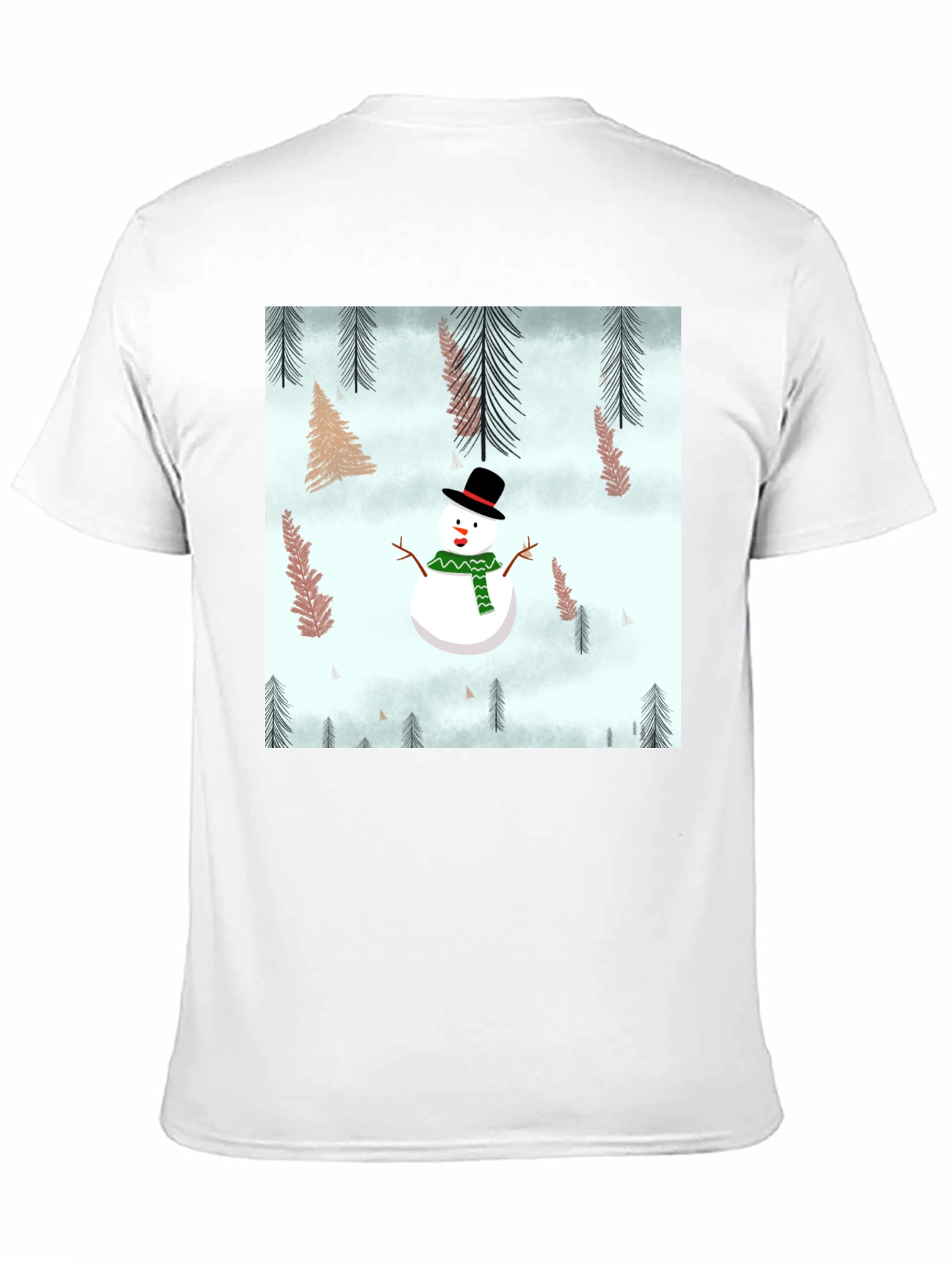 Snowman Forest Graphic Tee - Festive Holiday Shirt