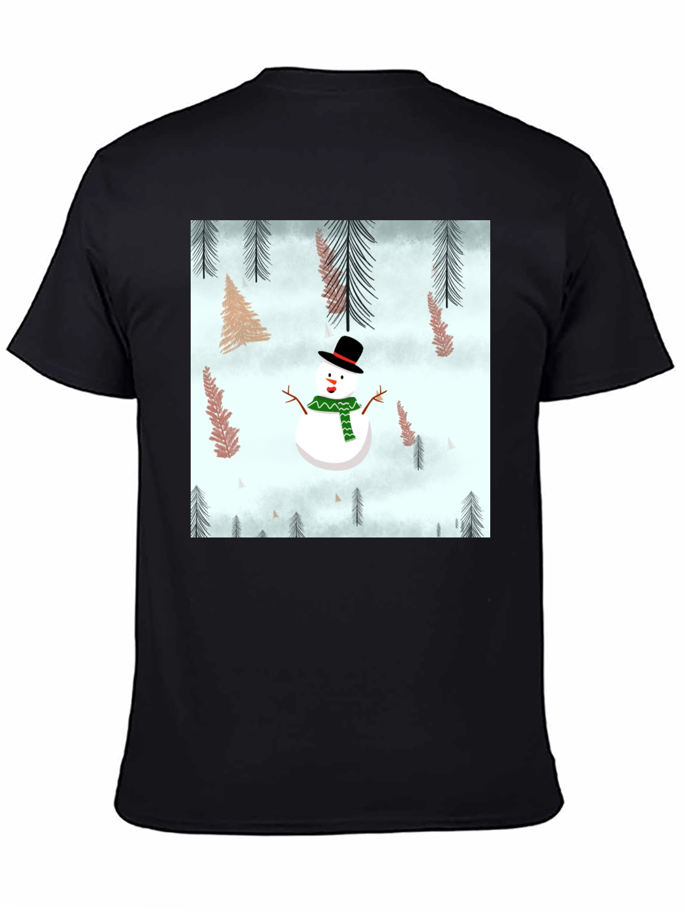 Snowman Forest Graphic Tee - Festive Holiday Shirt