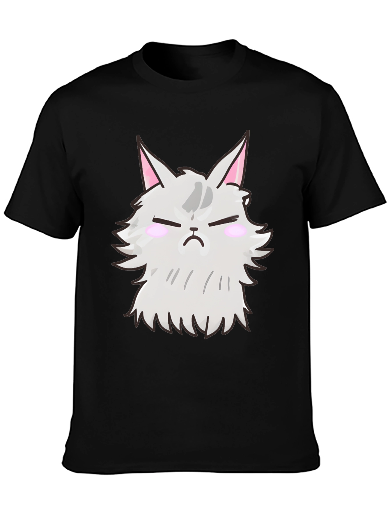 Grumpy Cat T-Shirt - Black Cartoon Feline Design