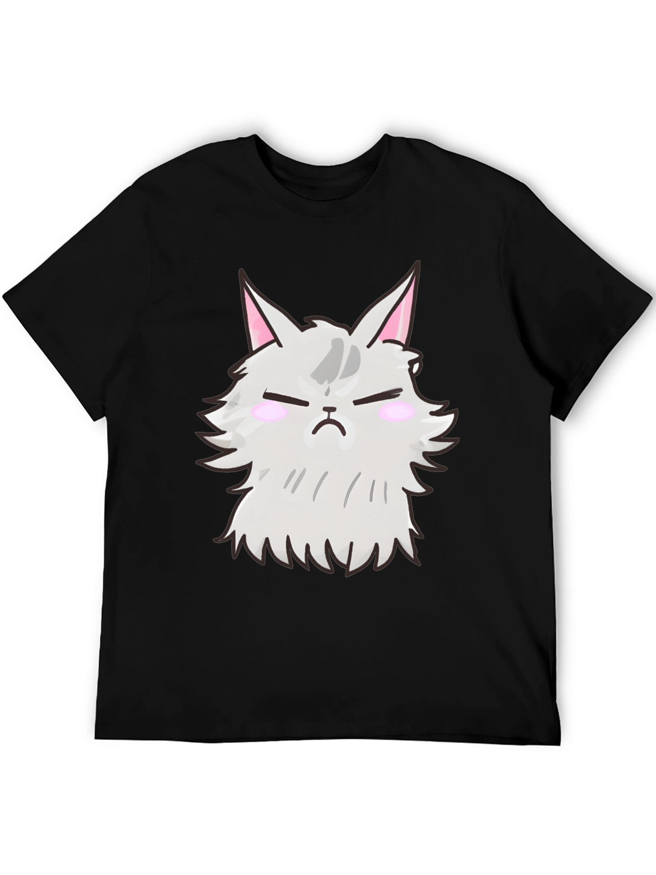 Grumpy Cat T-Shirt - Black Cartoon Feline Design