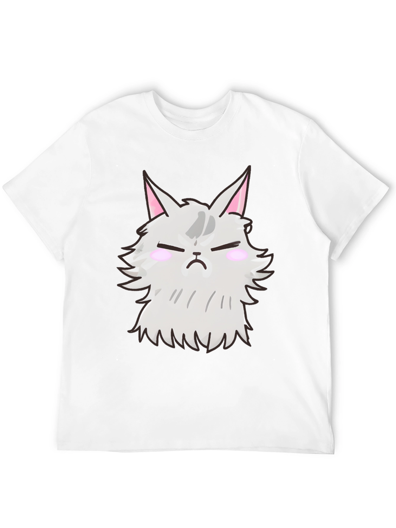 Grumpy Cat T-Shirt - Black Cartoon Feline Design