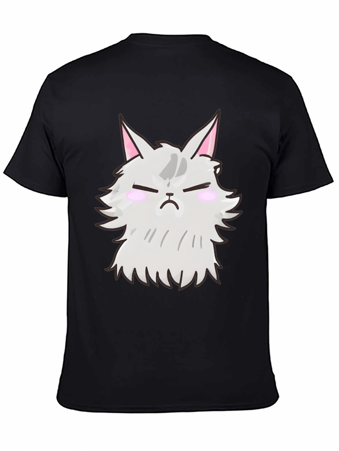 Grumpy Cat T-Shirt - Black Cartoon Feline Design