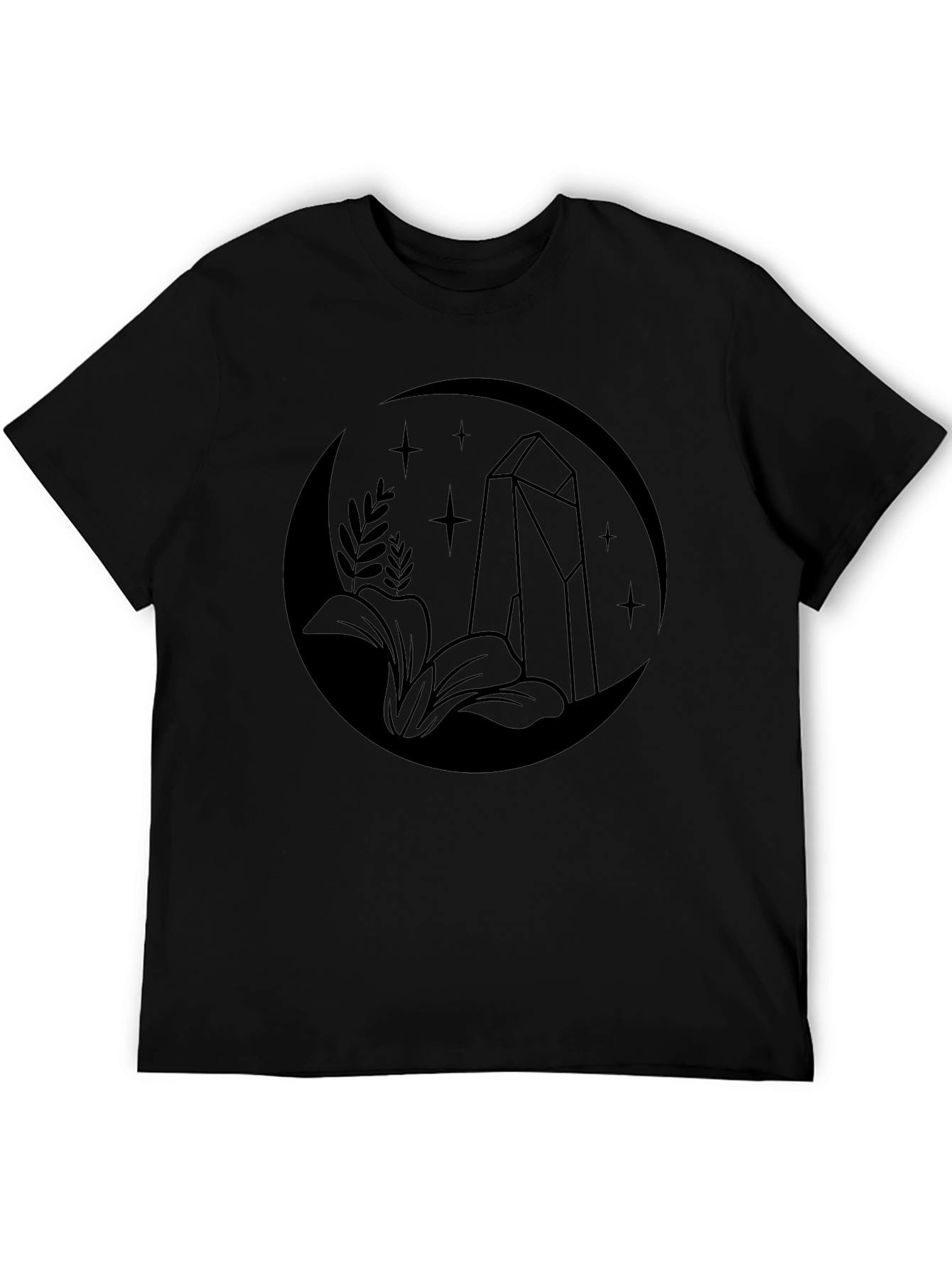 Mystic Moon Crystal Graphic Tee - Black
