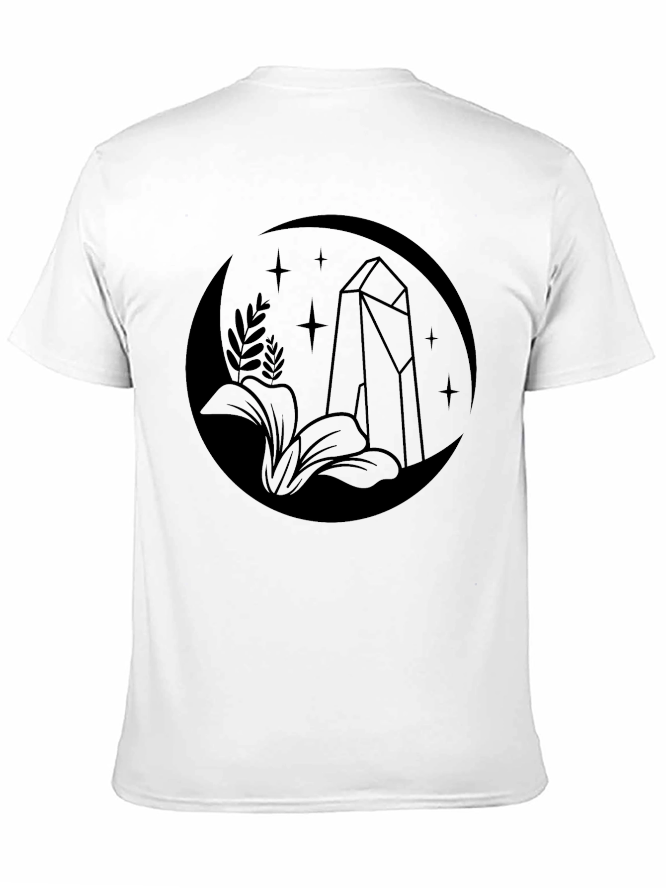 Mystic Moon Crystal Graphic Tee - Black