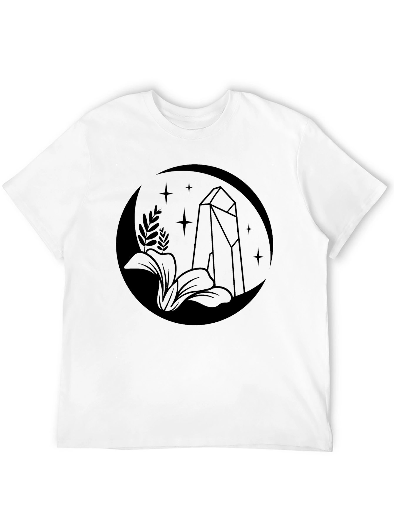 Mystic Moon Crystal Graphic Tee - Black