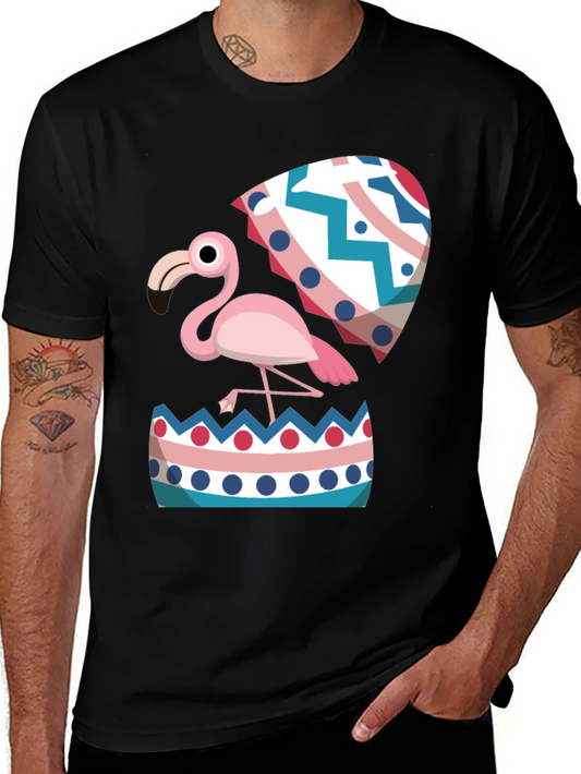 Flamingo Hatching Easter Egg Graphic Tee