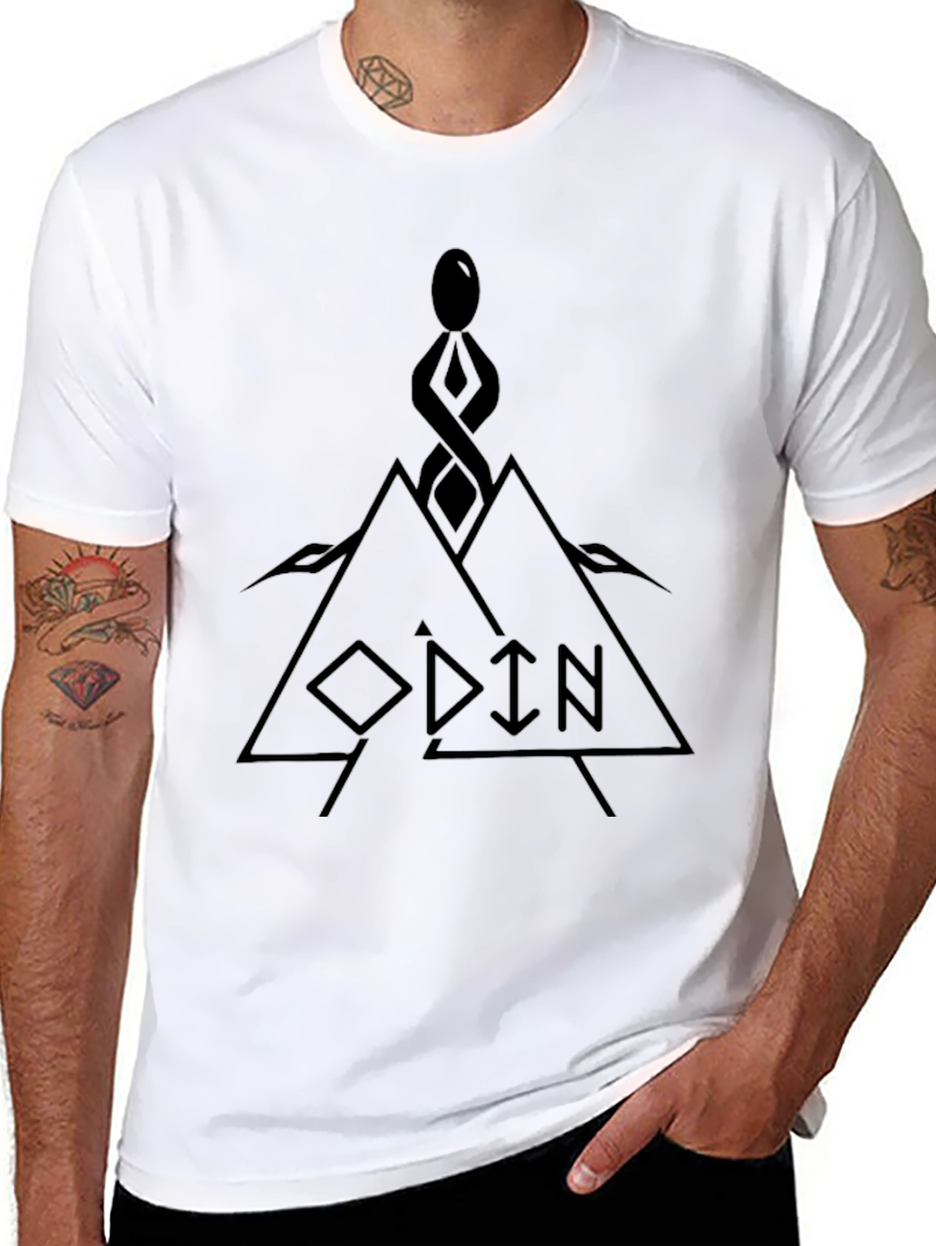 Odin Graphic T-Shirt - Black Viking Design
