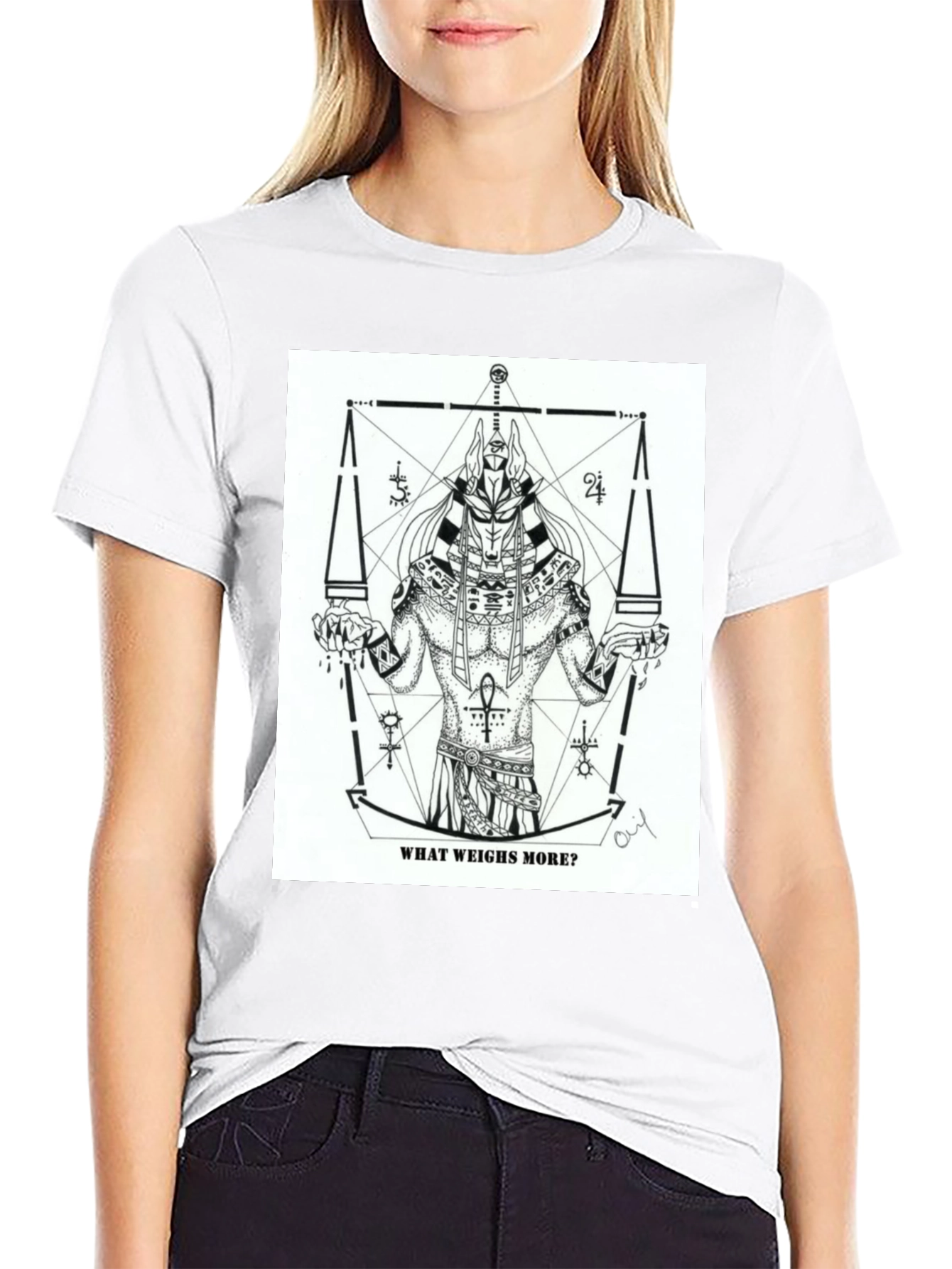 Anubis What Weighs More Graphic Tee