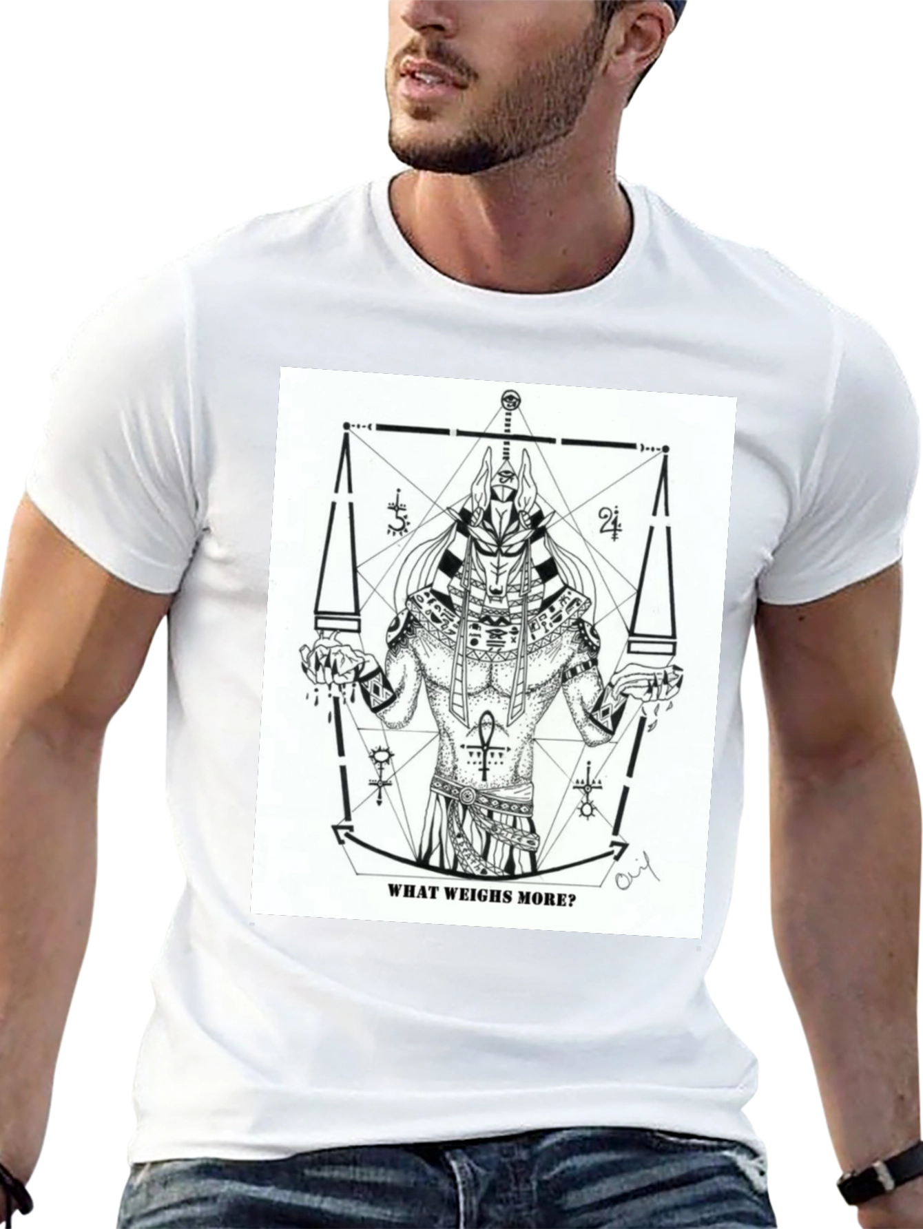 Anubis What Weighs More Graphic Tee