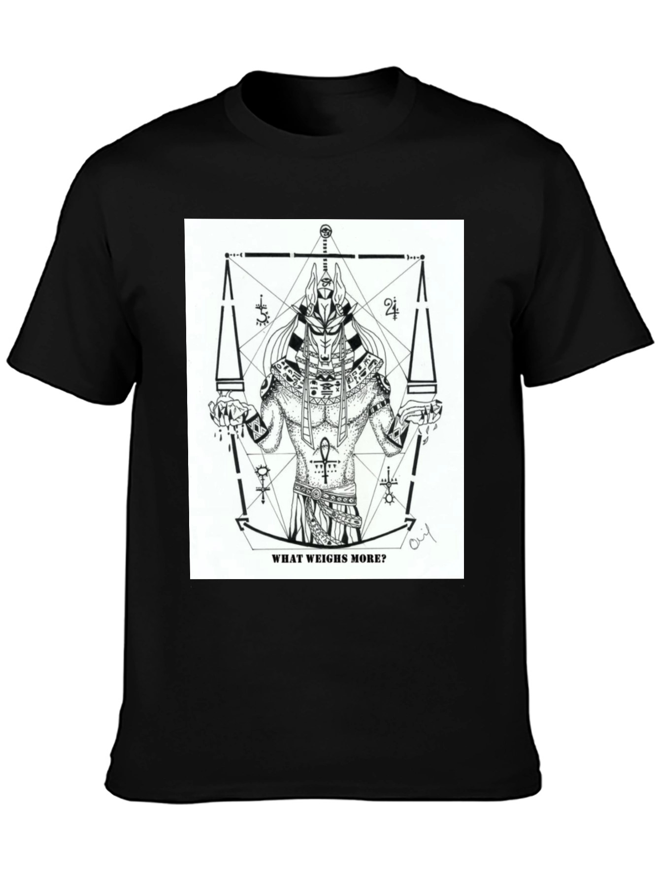 Anubis What Weighs More Graphic Tee
