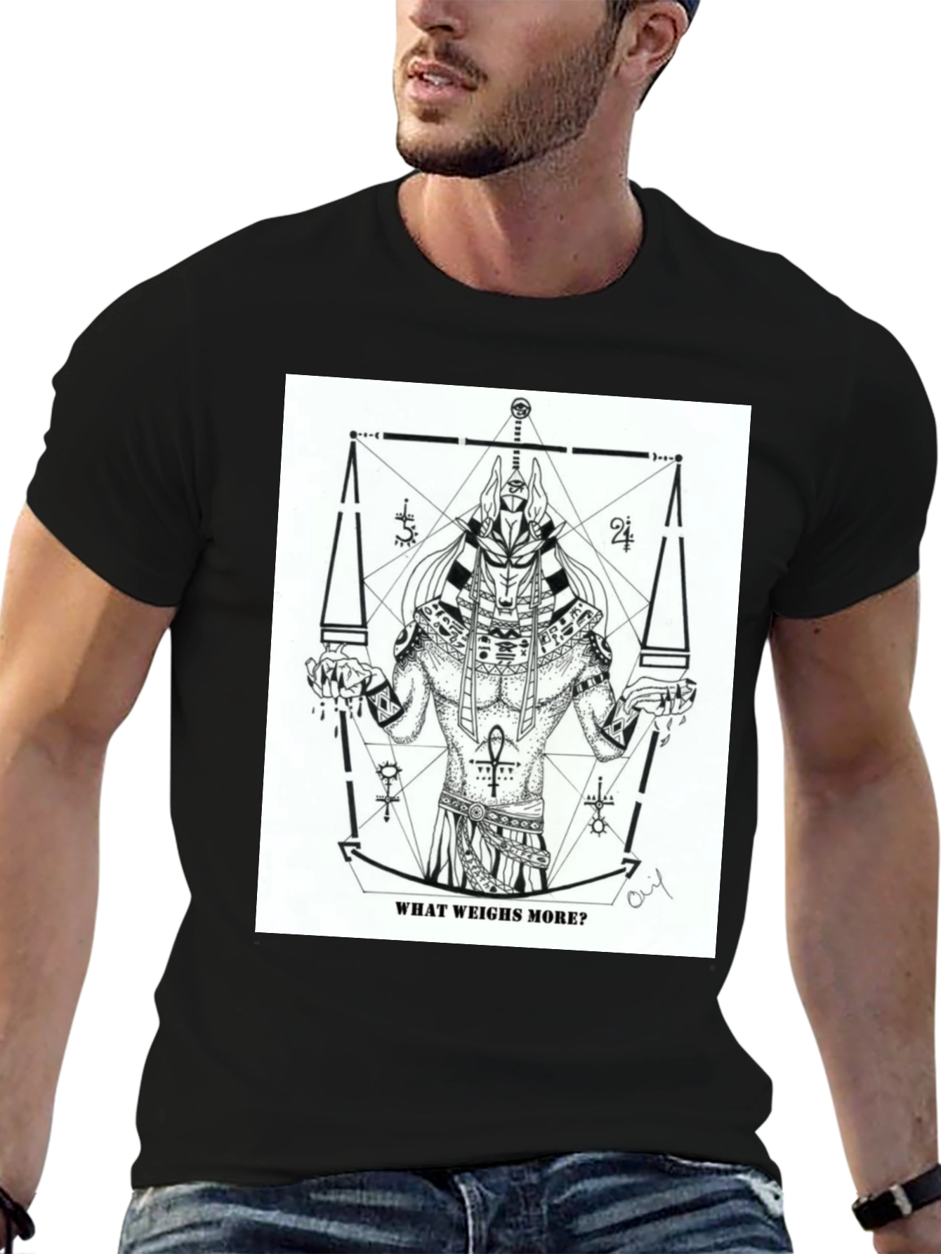 Anubis What Weighs More Graphic Tee