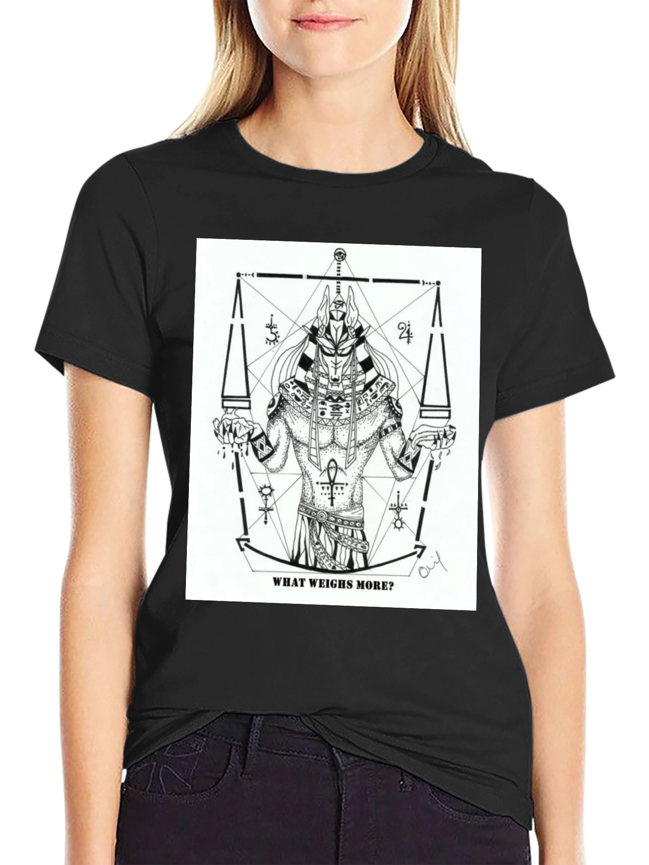 Anubis What Weighs More Graphic Tee