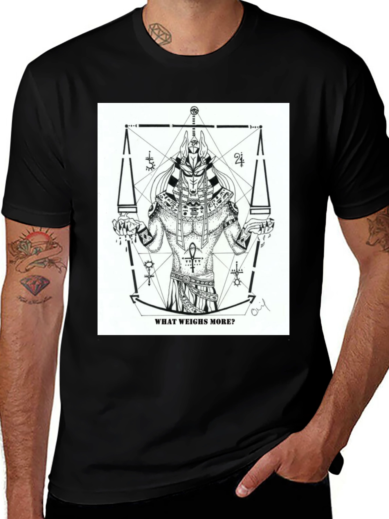 Anubis What Weighs More Graphic Tee