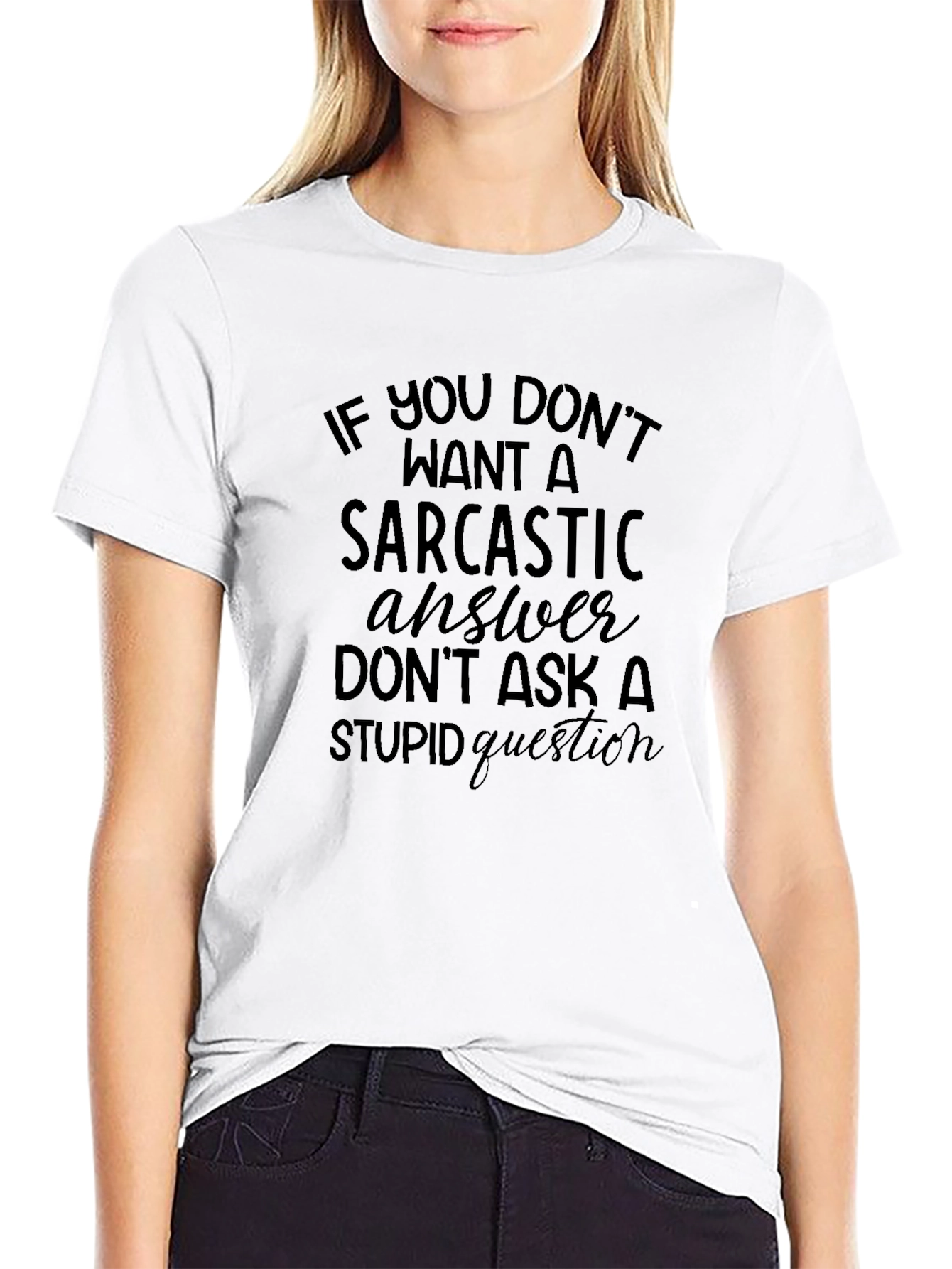 Sarcastic Answer Graphic Print Tee