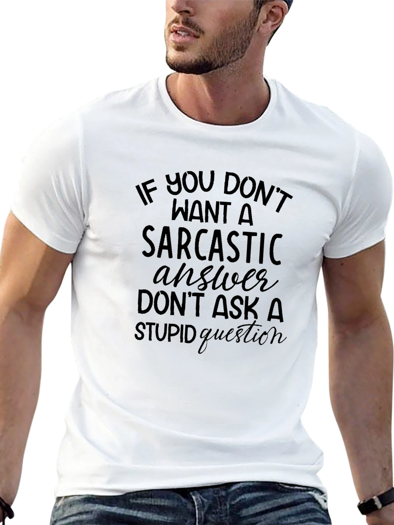Sarcastic Answer Graphic Print Tee