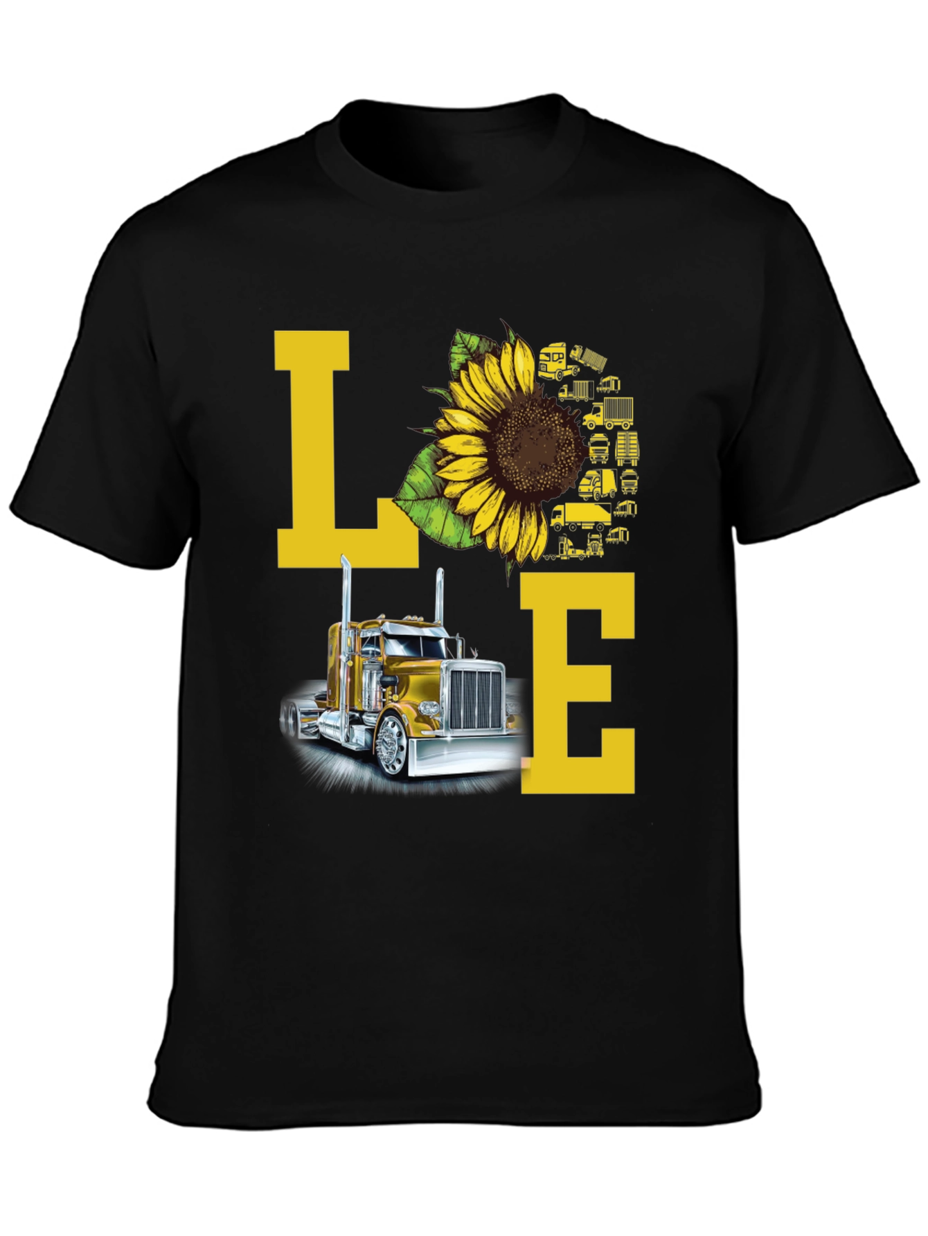 Love Trucker T-Shirt - Sunflower Truck Design