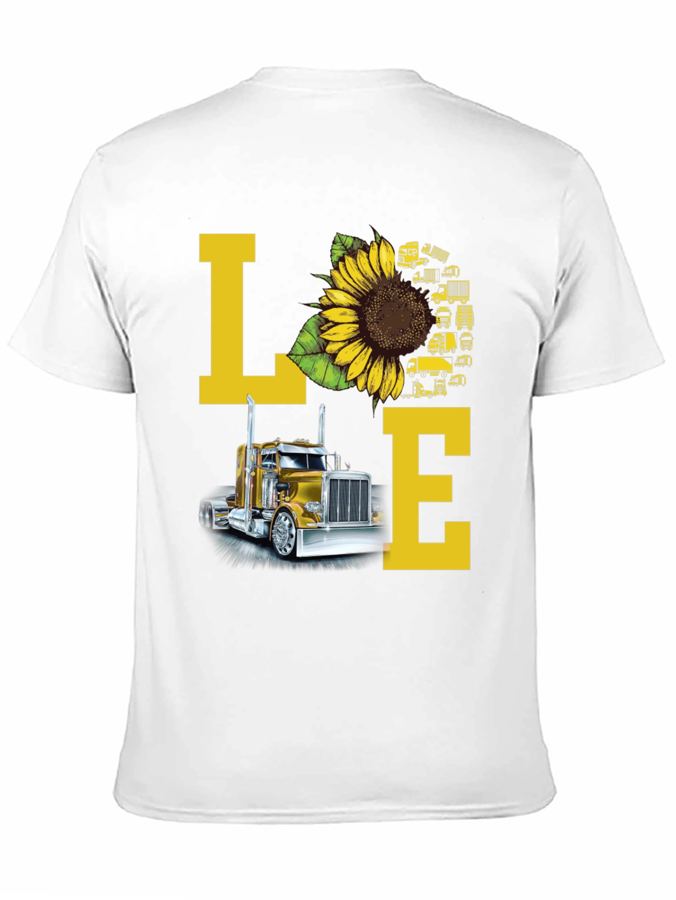 Love Trucker T-Shirt - Sunflower Truck Design