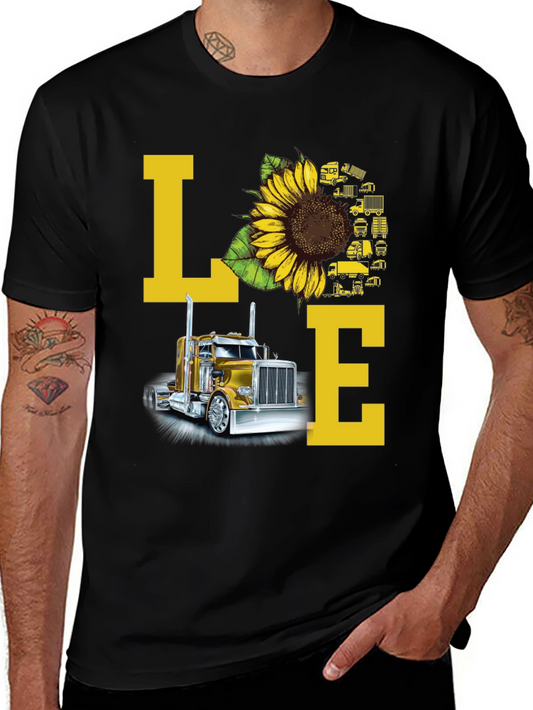 Love Trucker T-Shirt - Sunflower Truck Design