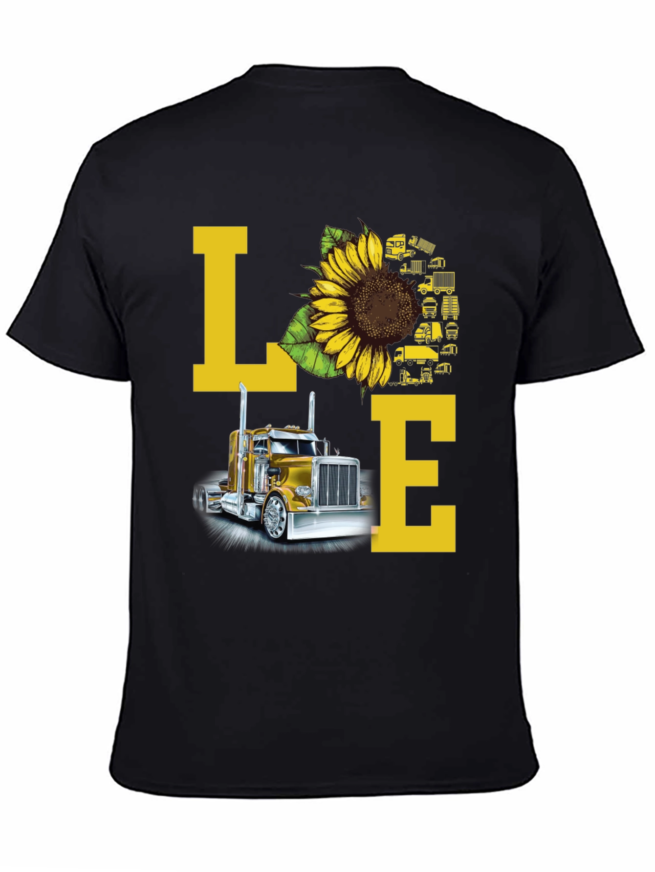 Love Trucker T-Shirt - Sunflower Truck Design