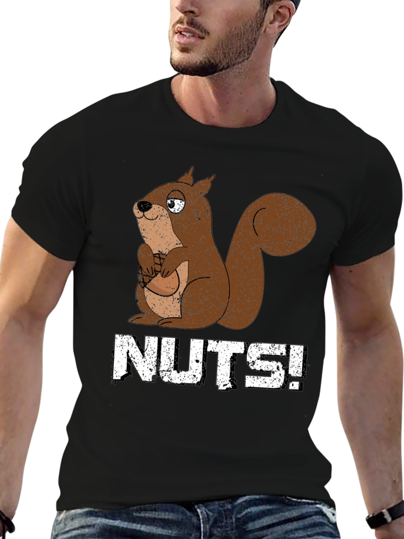 Nuts! Squirrel Graphic Tee - Black