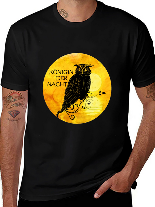 Owl Queen of the Night Graphic Tee - Black Cotton T-Shirt