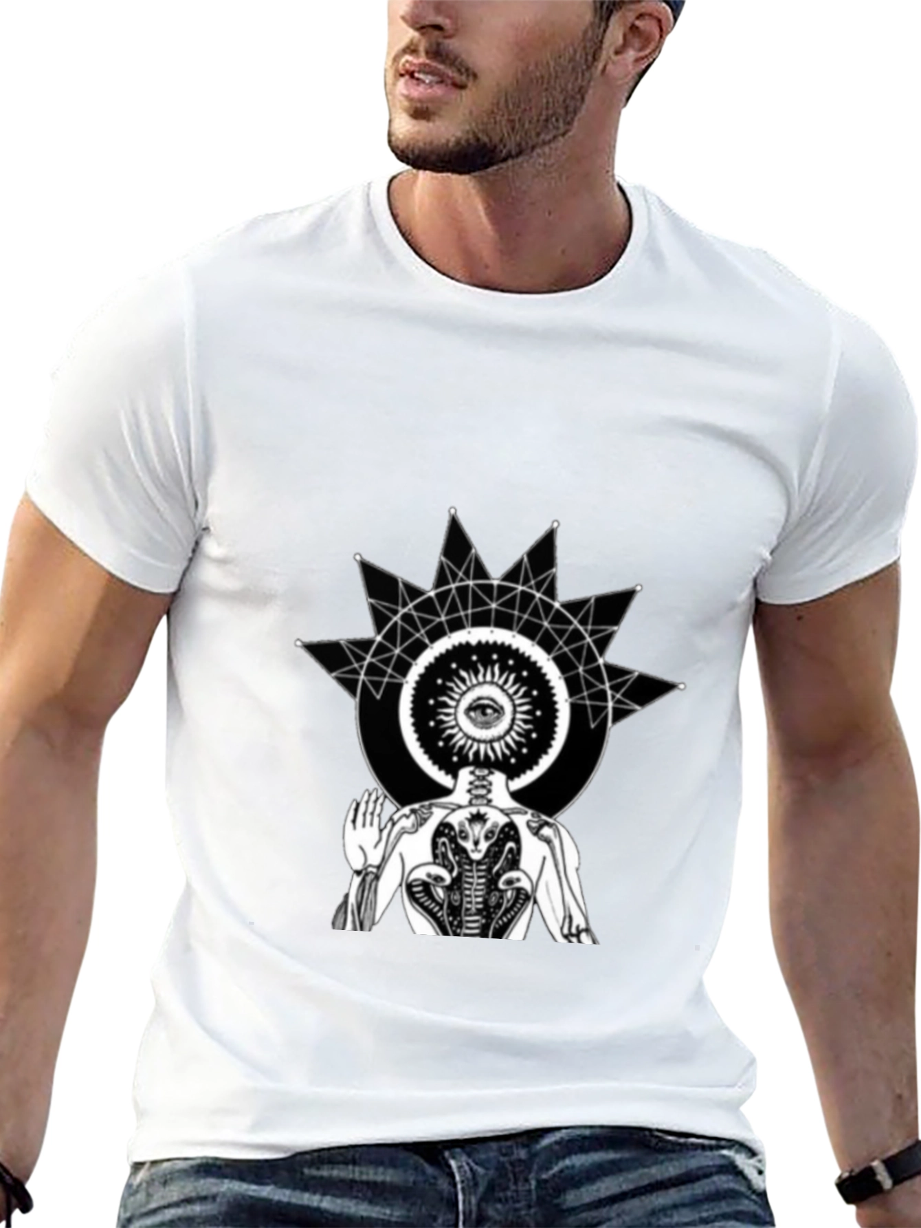 Mystic Vision Black T-Shirt - Spiritual Graphic Tee
