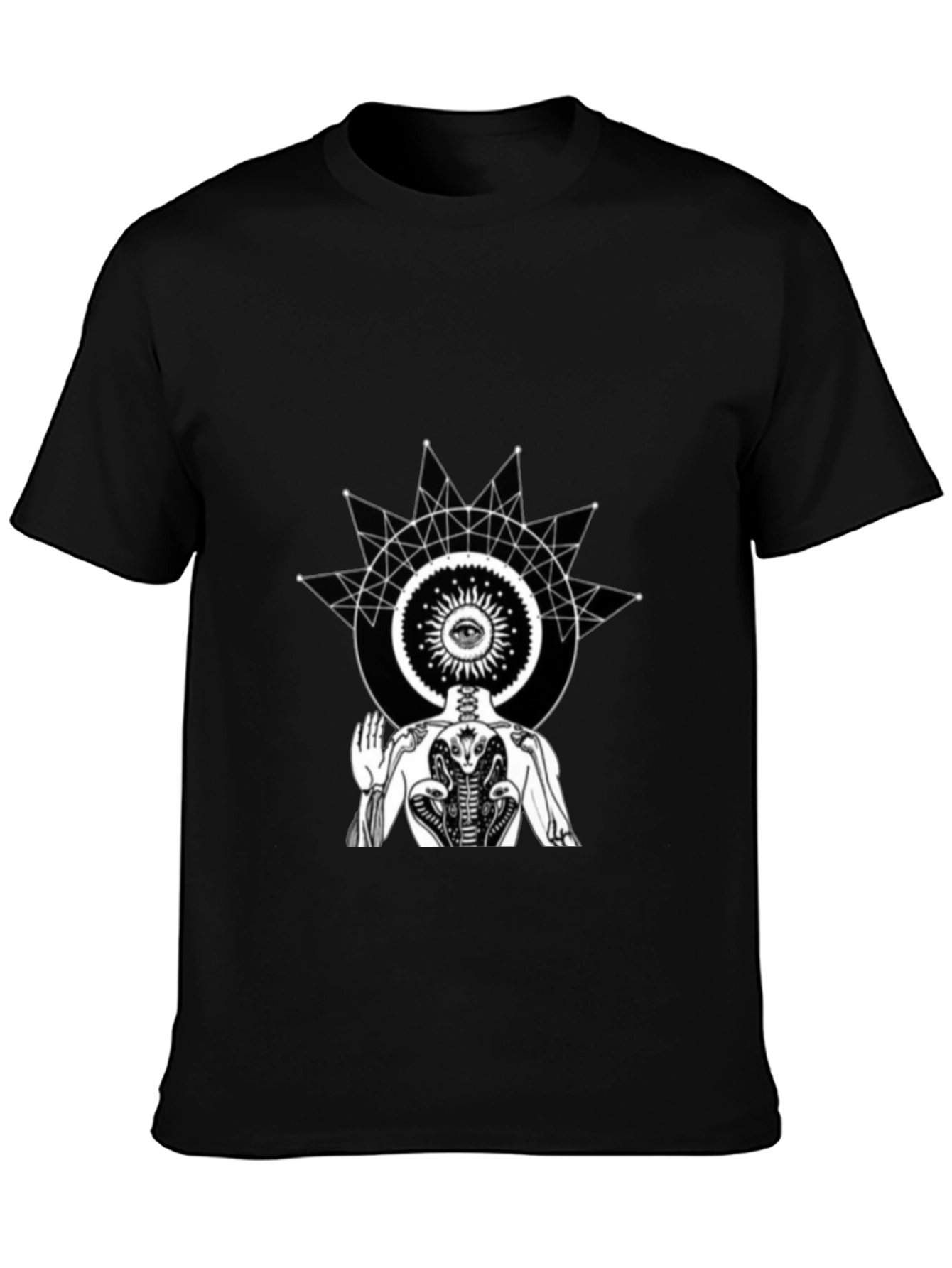 Mystic Vision Black T-Shirt - Spiritual Graphic Tee