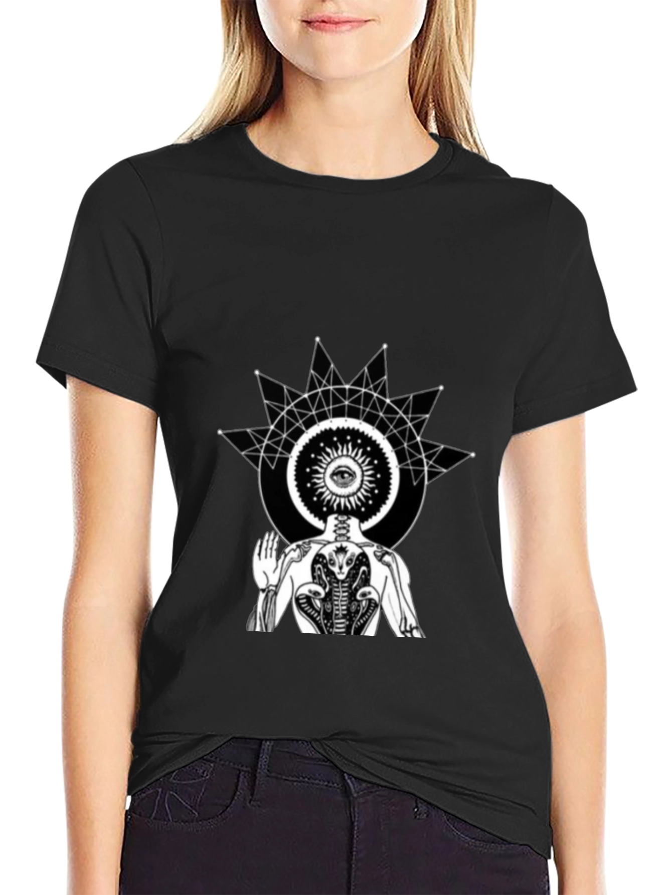 Mystic Vision Black T-Shirt - Spiritual Graphic Tee