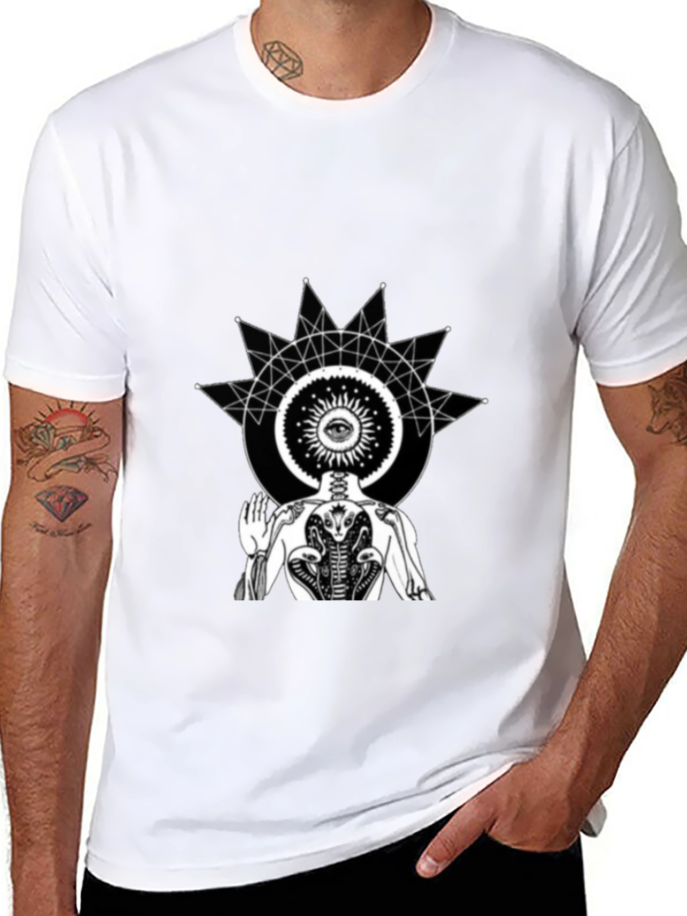 Mystic Vision Black T-Shirt - Spiritual Graphic Tee