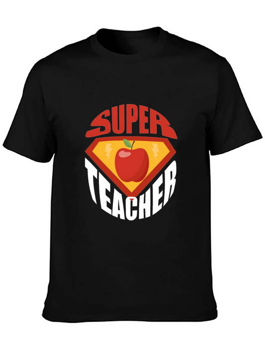 Super Teacher Graphic Tee - Black Cotton T-Shirt