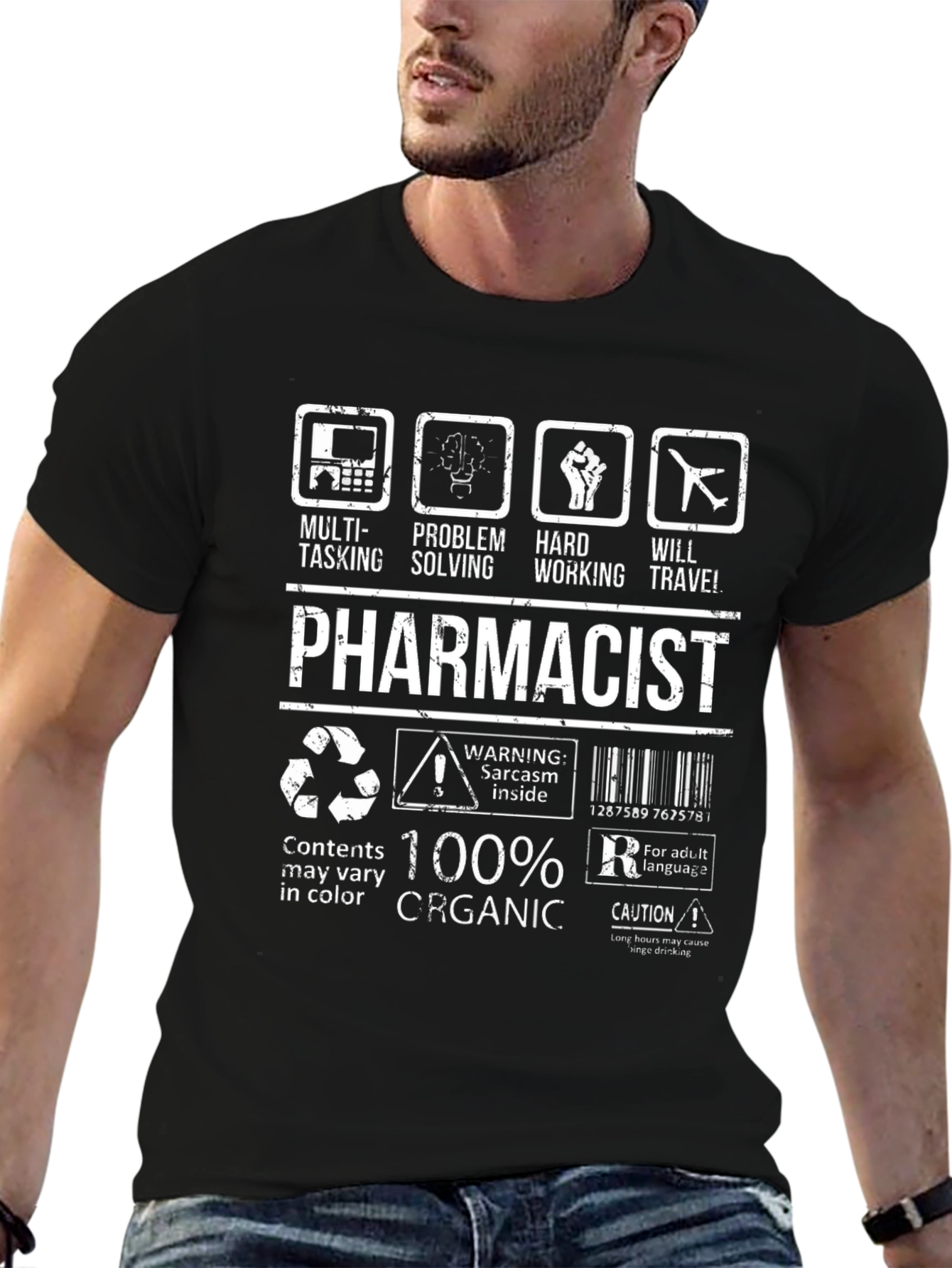 Pharmacist Multitasking Black T-Shirt