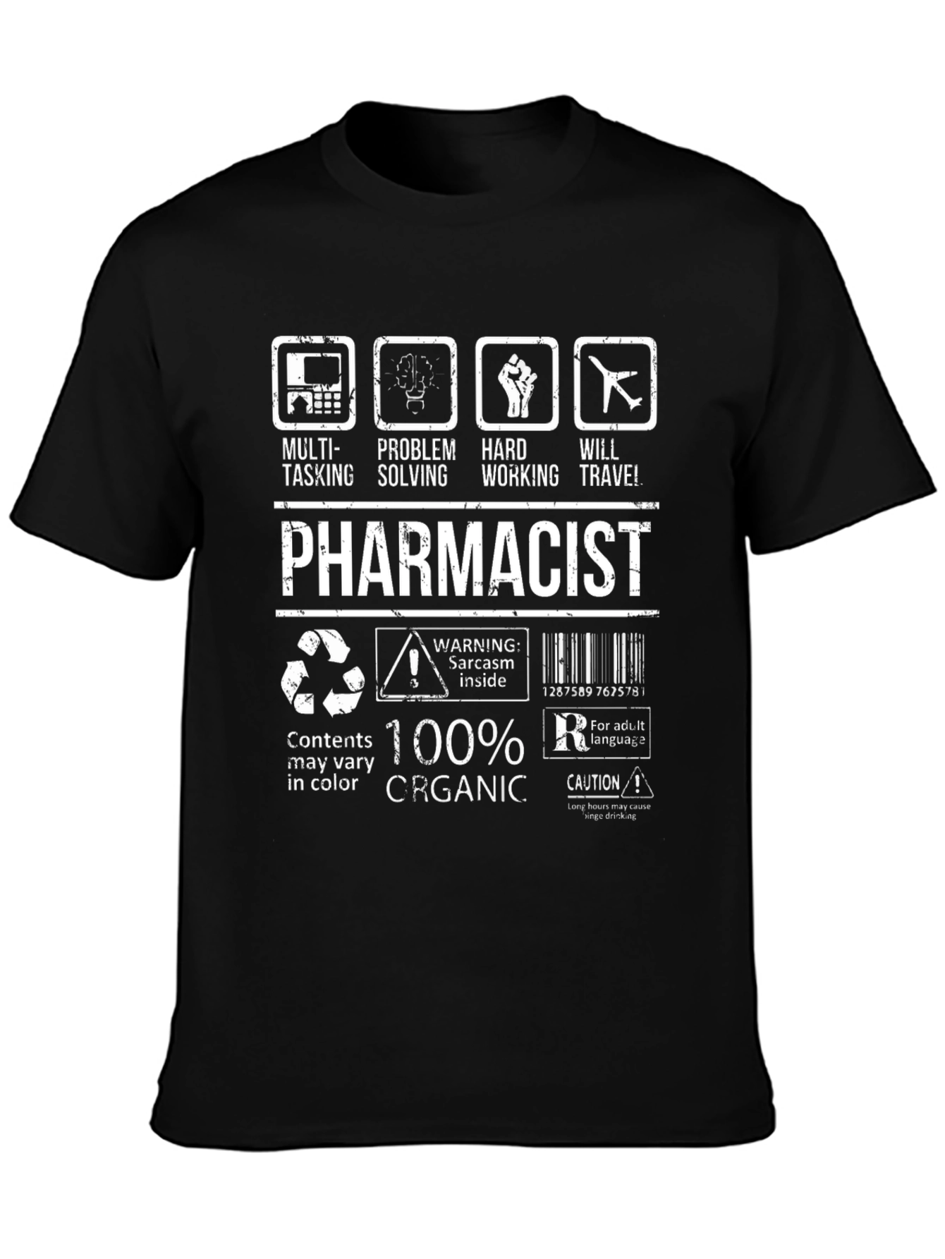 Pharmacist Multitasking Black T-Shirt