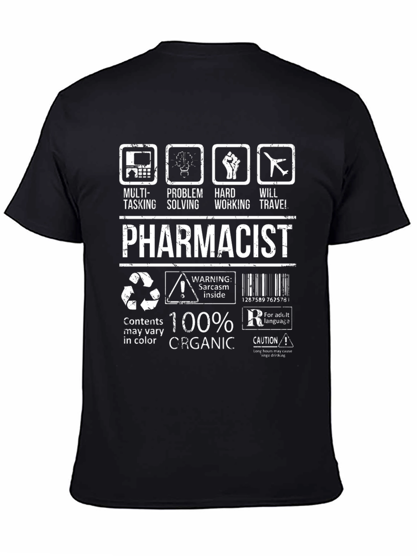 Pharmacist Multitasking Black T-Shirt