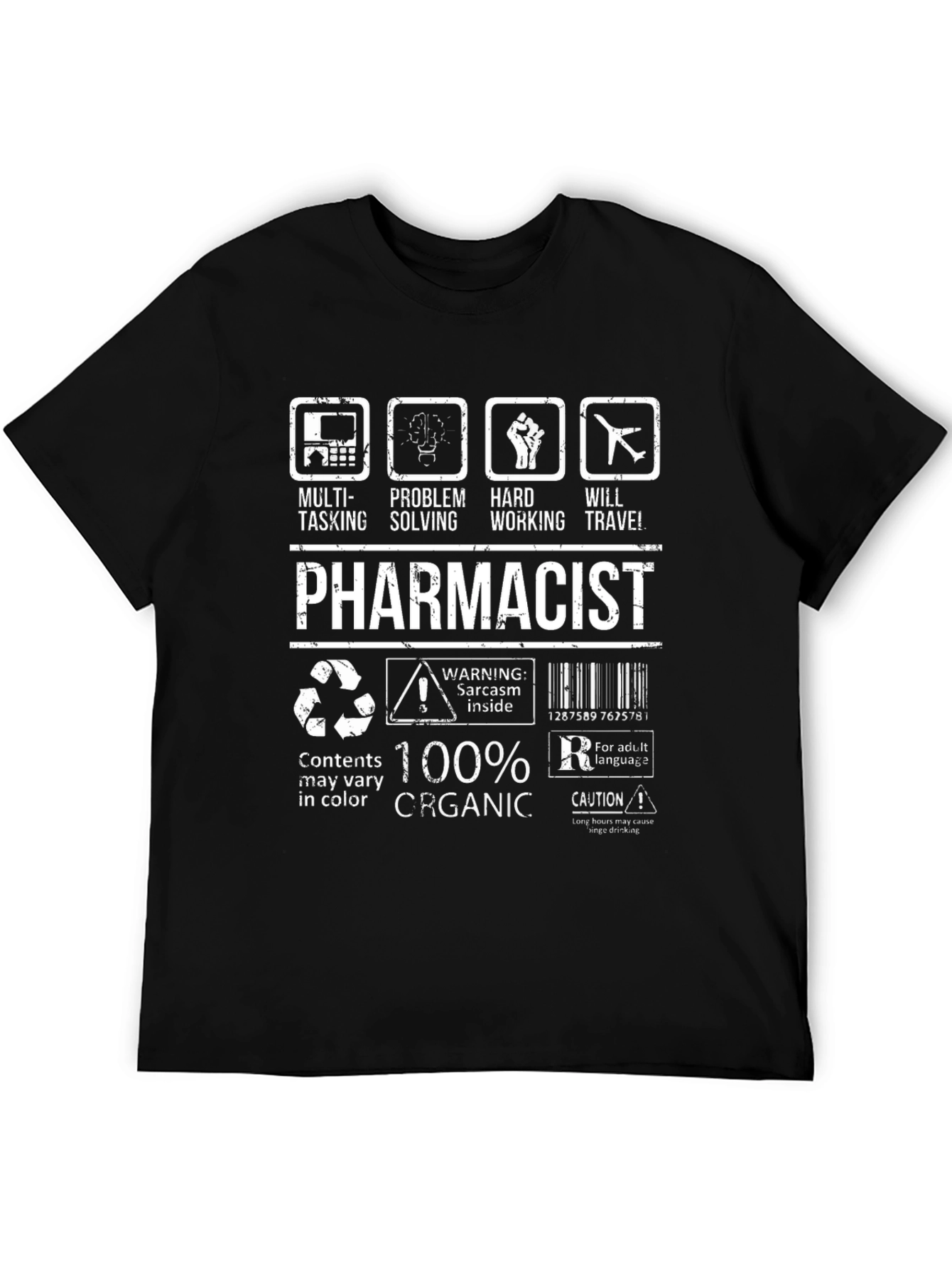 Pharmacist Multitasking Black T-Shirt