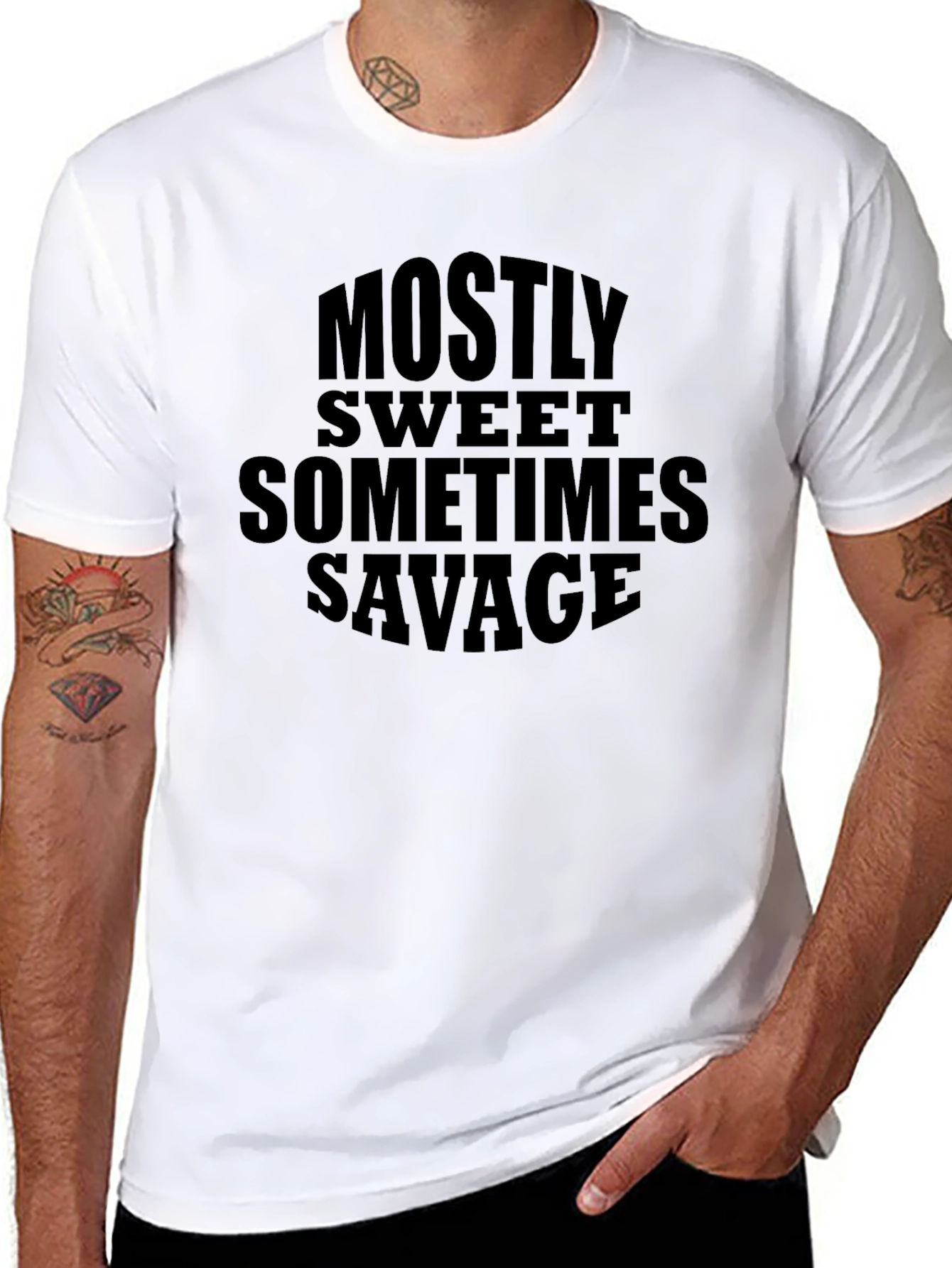 Mostly Sweet Sometimes Savage Black Graphic Tee