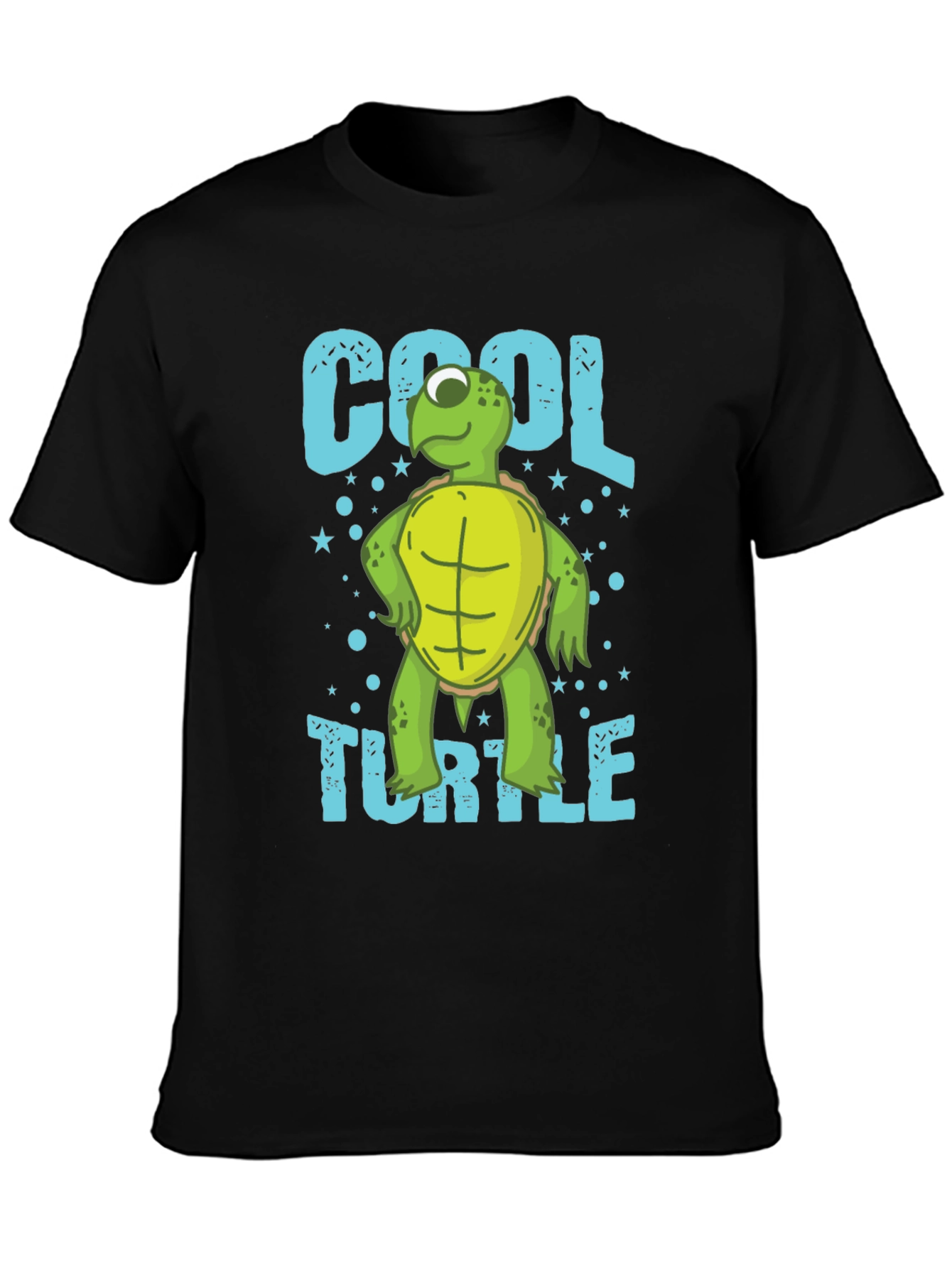 Cool Turtle Graphic T-Shirt Mens Crew Neck