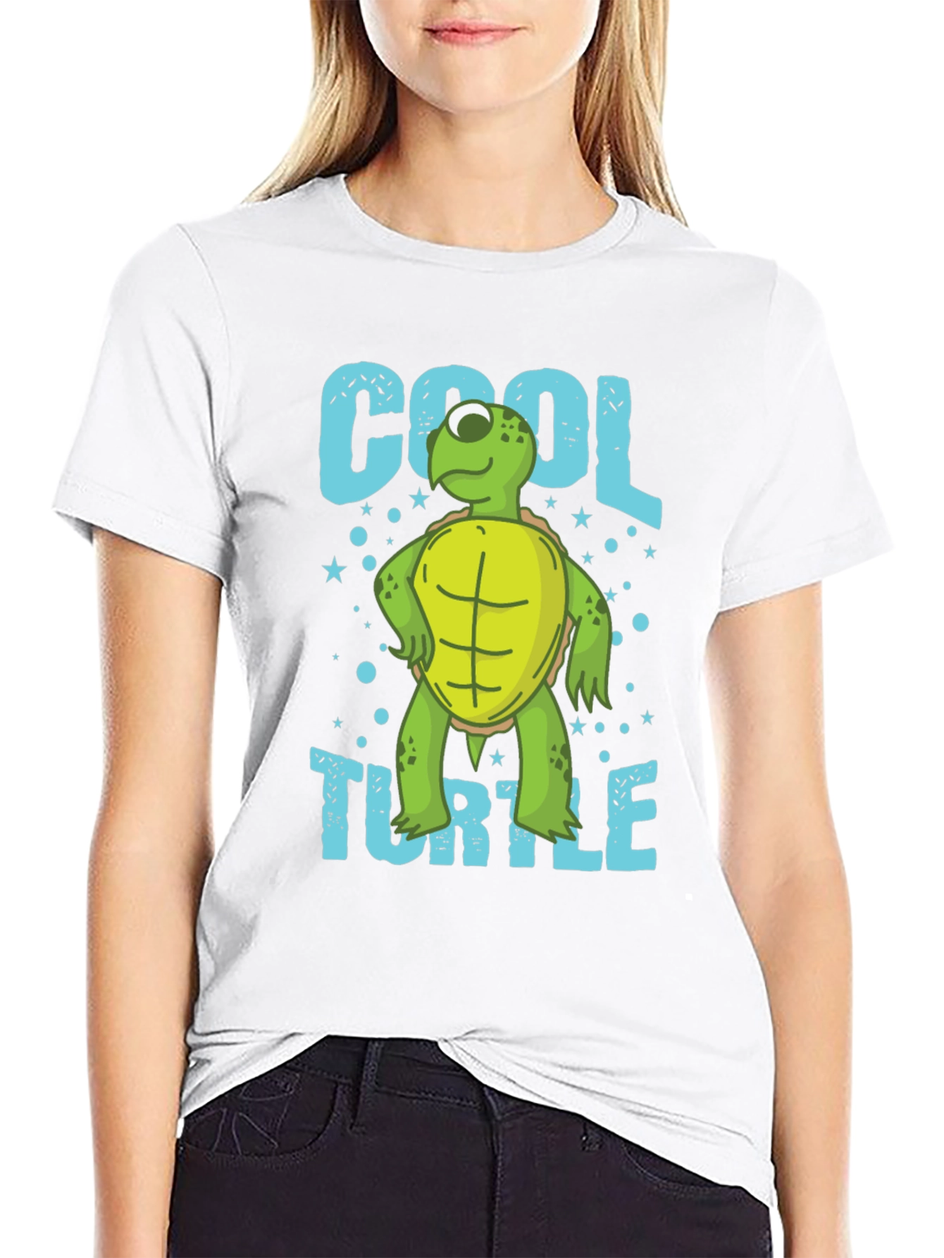 Cool Turtle Graphic T-Shirt Mens Crew Neck