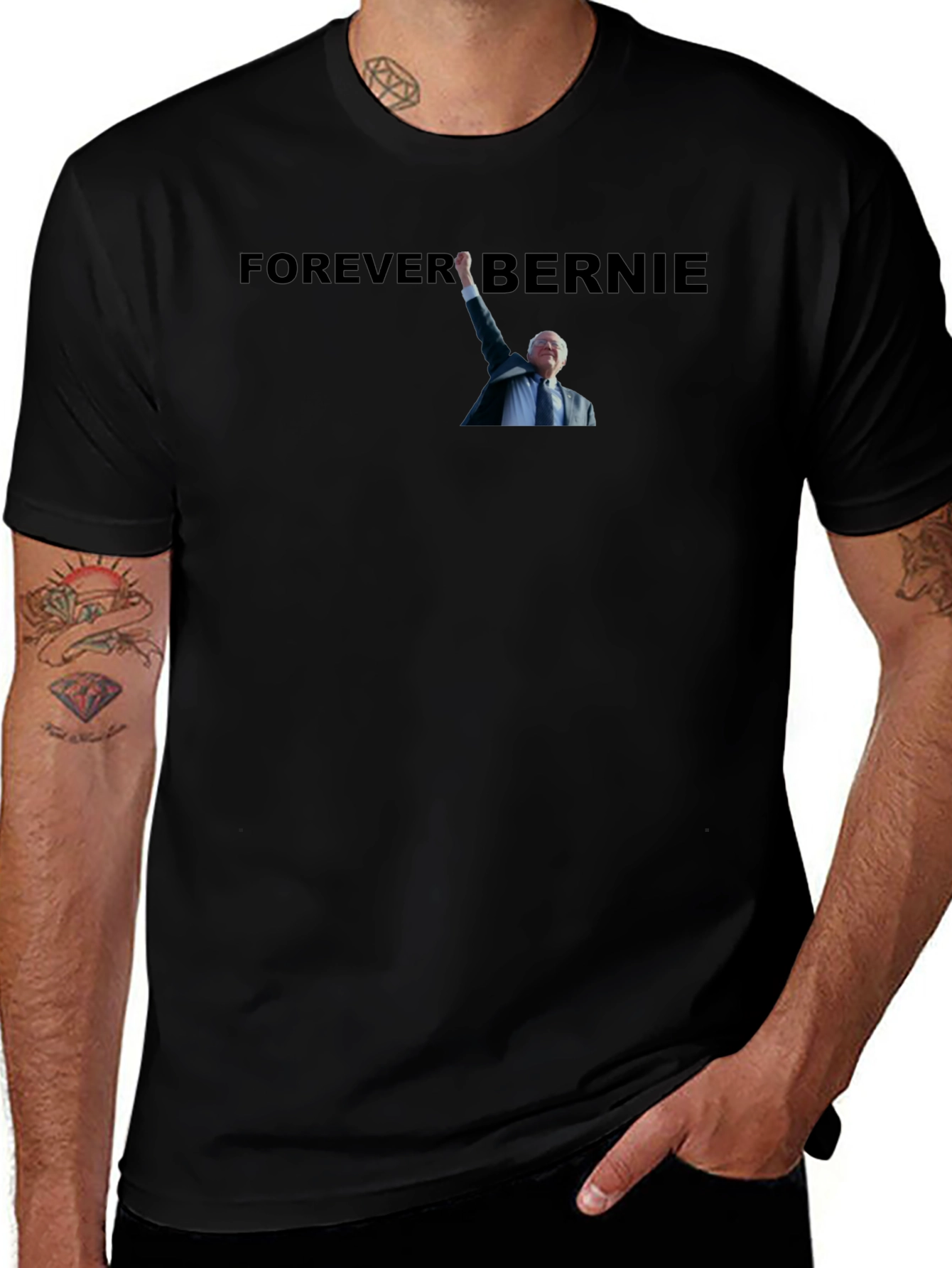 Forever Bernie Graphic T-Shirt Black