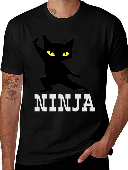 Ninja Cat Graphic Tee - Stealth & Style