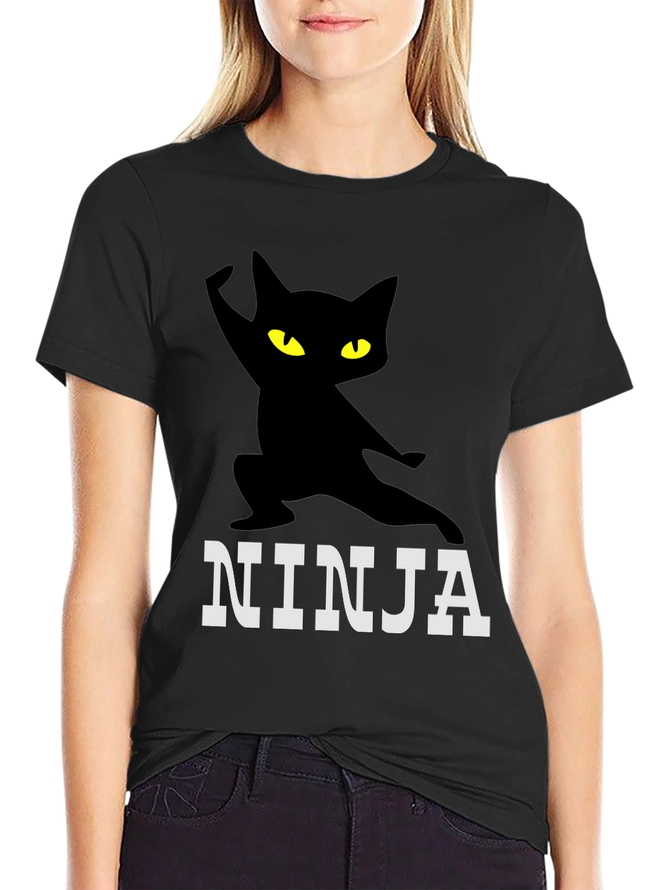 Ninja Cat Graphic Tee - Stealth & Style