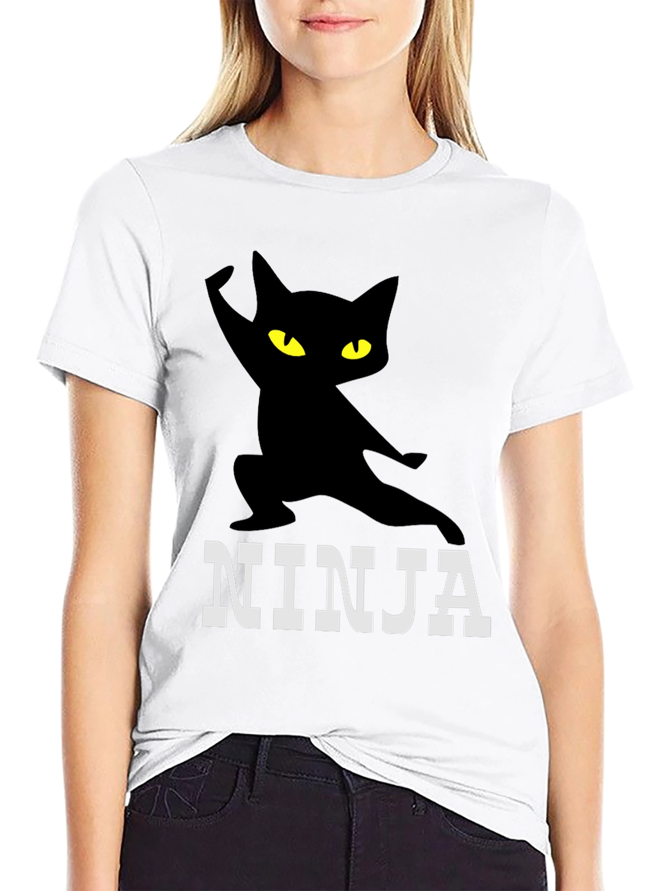 Ninja Cat Graphic Tee - Stealth & Style
