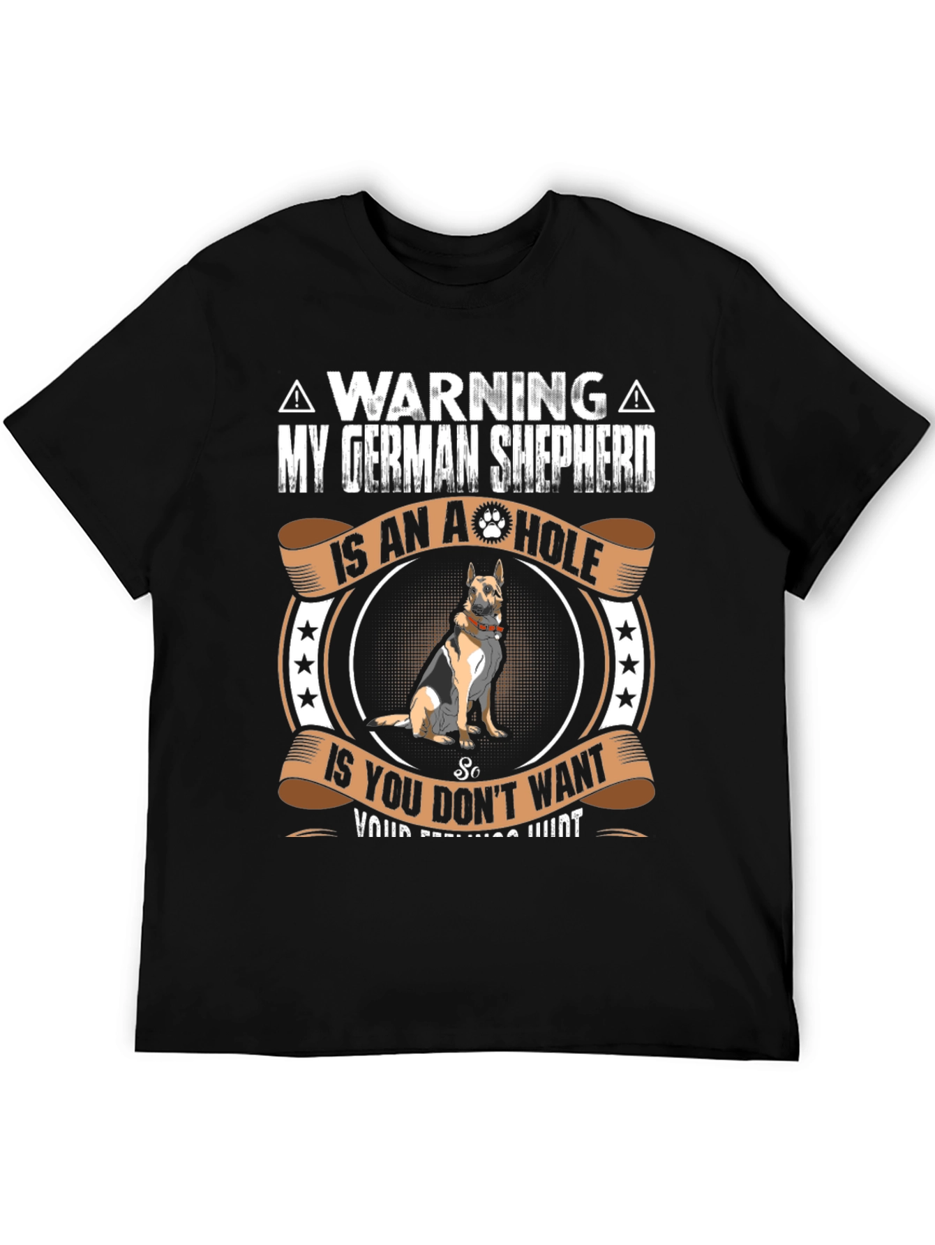 German Shepherd A-Hole Warning Graphic Tee