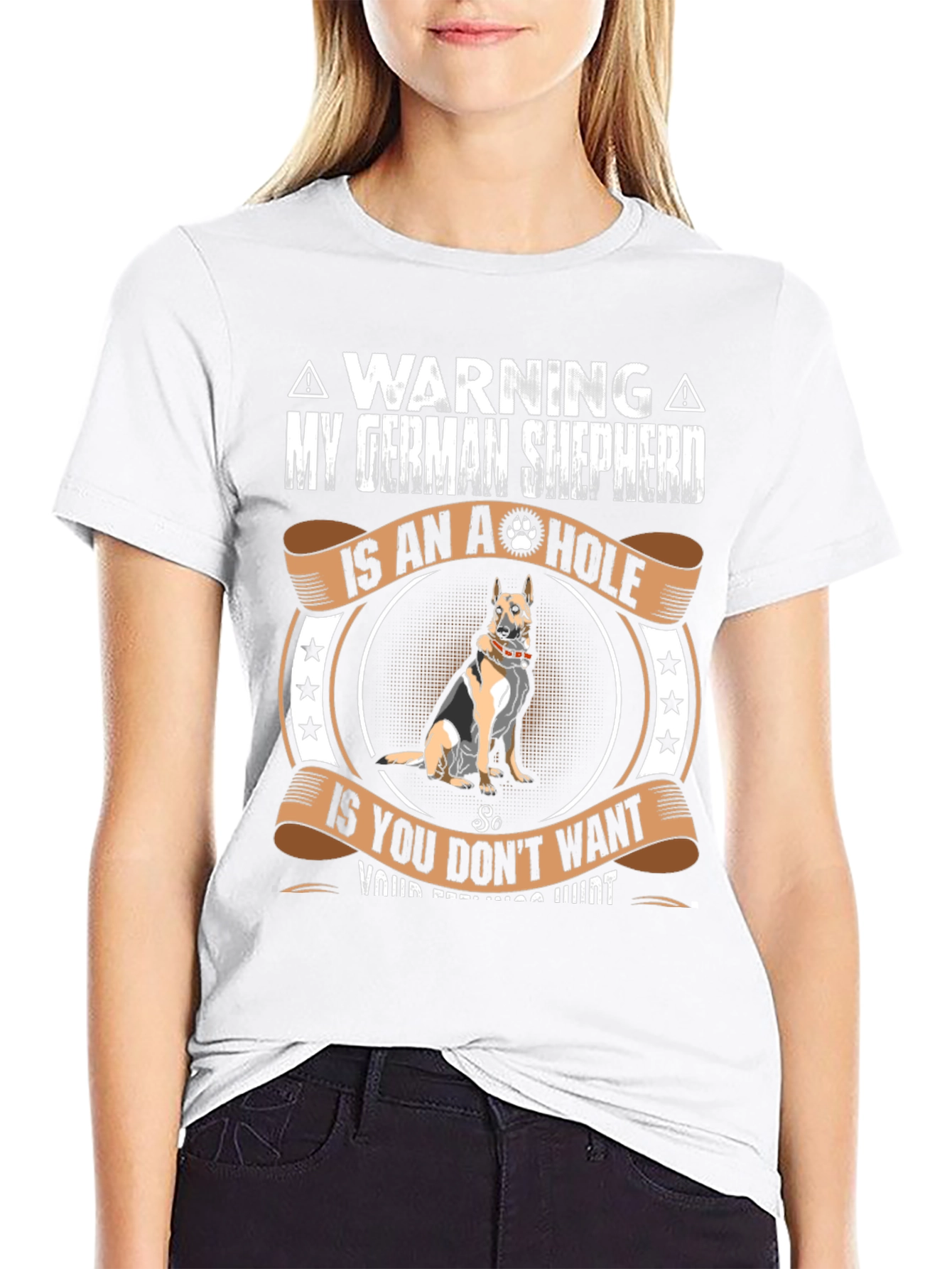 German Shepherd A-Hole Warning Graphic Tee