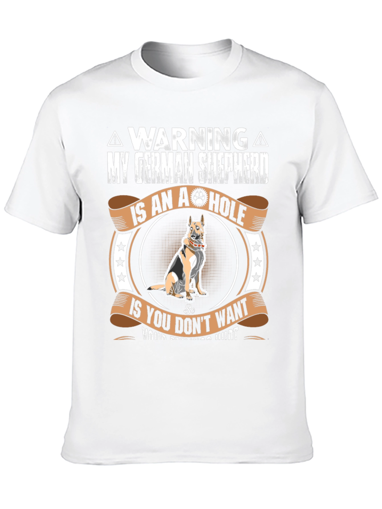German Shepherd A-Hole Warning Graphic Tee