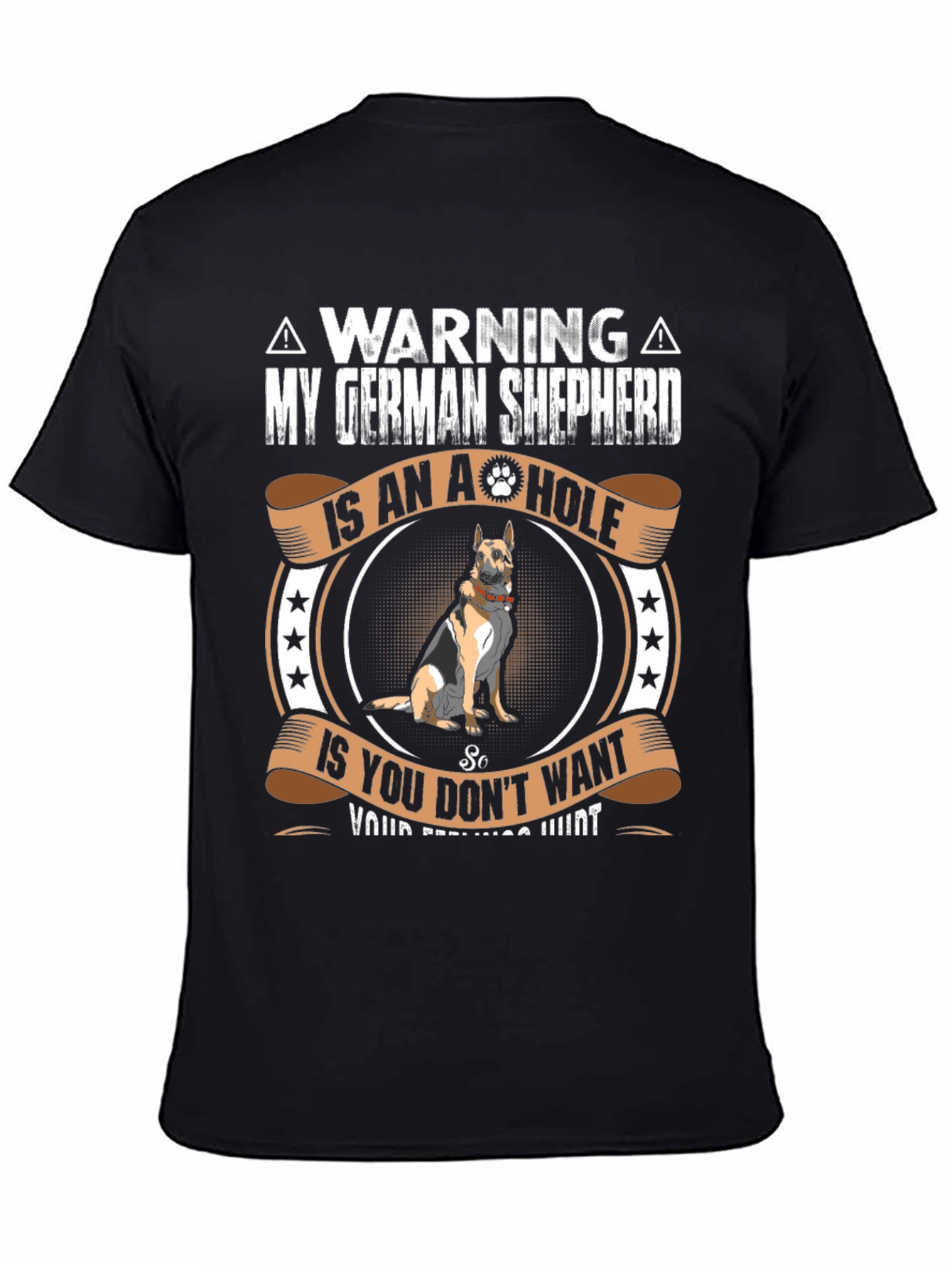 German Shepherd A-Hole Warning Graphic Tee