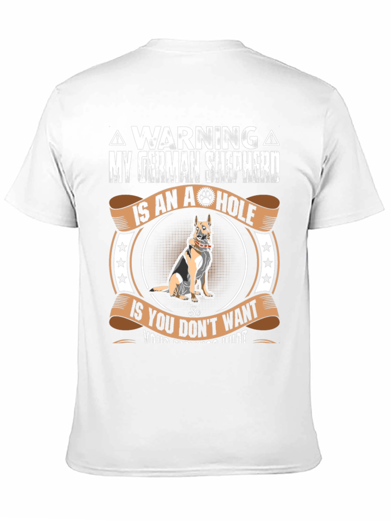 German Shepherd A-Hole Warning Graphic Tee