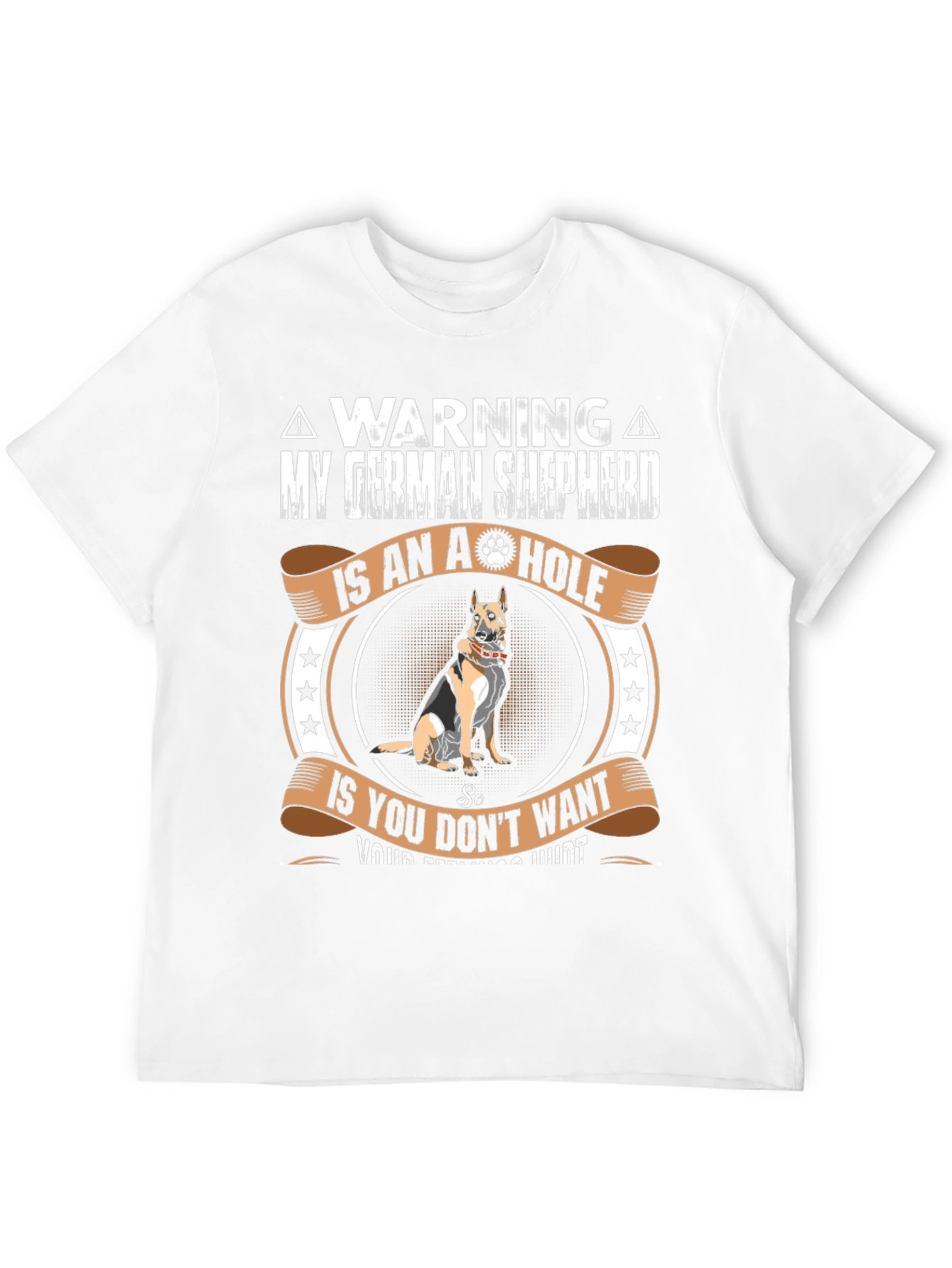 German Shepherd A-Hole Warning Graphic Tee