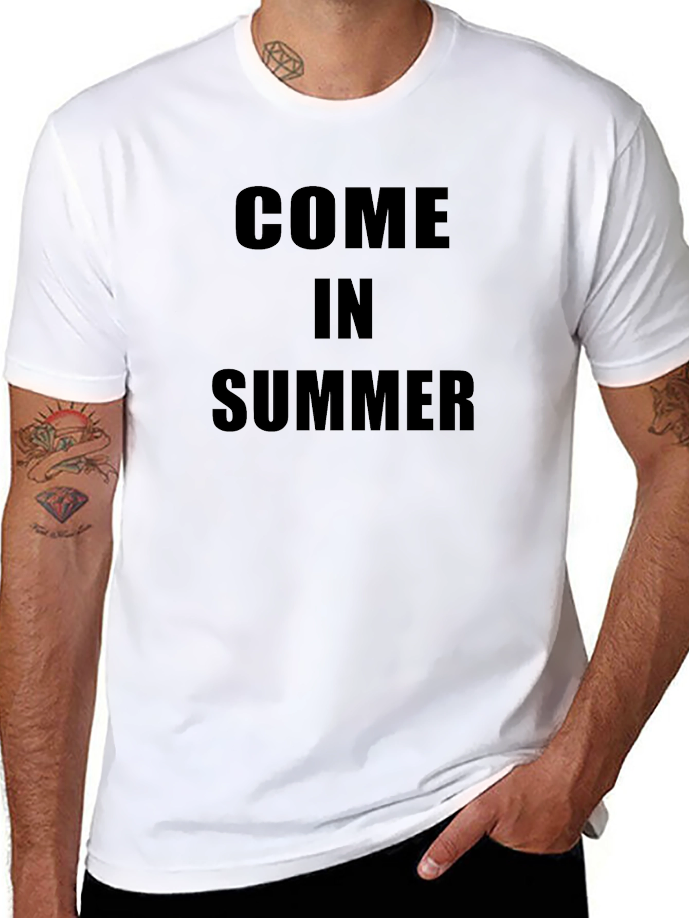 Come In Summer Black T-Shirt - Casual Style