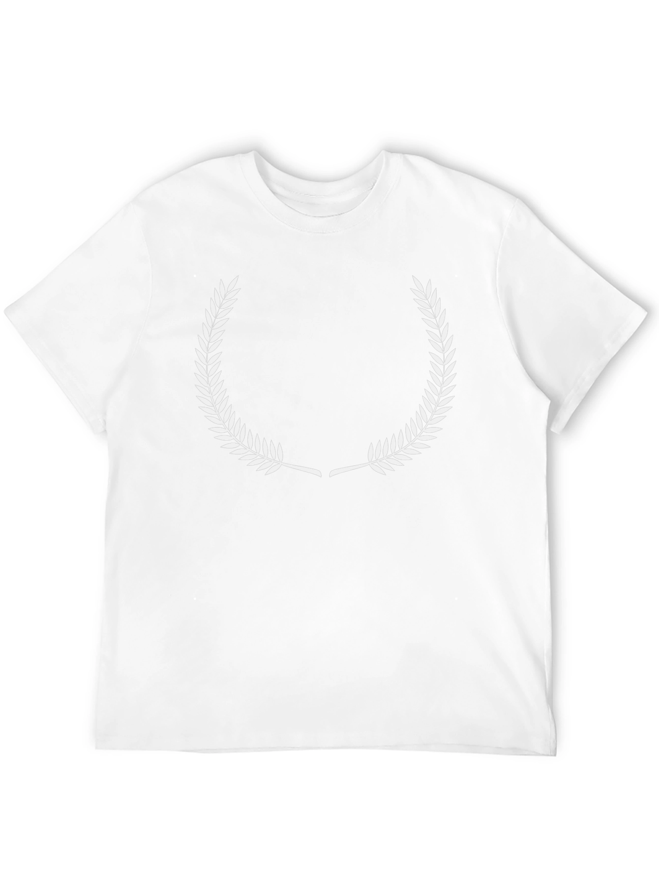 Mens Black T-Shirt with White Wreath Design